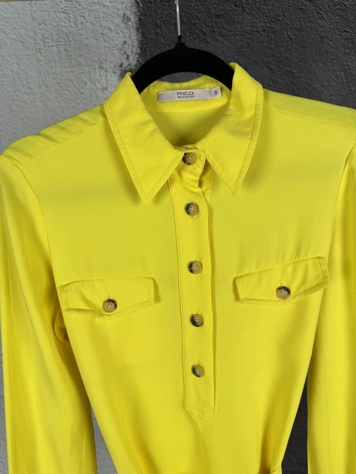 RED Valentino R.E.D. Valentino pure silk yellow belted blouse luxury Size M / US 6-8 / IT 42-44 - 6 Thumbnail