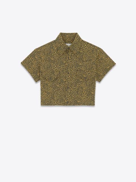 o1la1rc1a0425 725760 Leopard-Print Cropped Shirt in Leopard