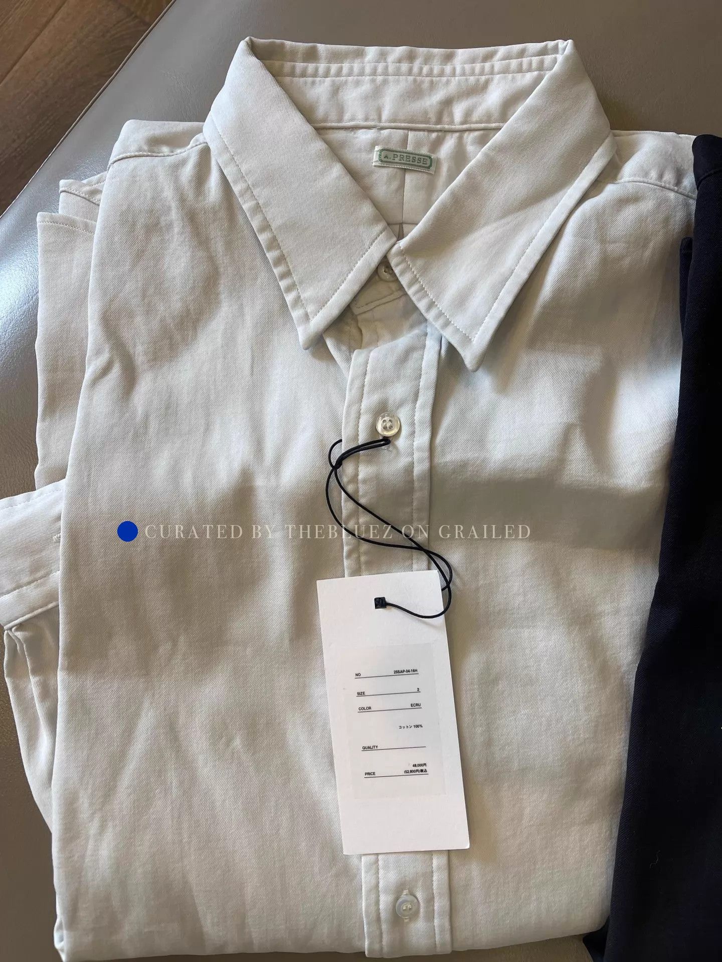 A.PRESSE Long Sleeve Double Weave Twill Shirt Size US M / EU 48-50 / 2 - 1 Thumbnail