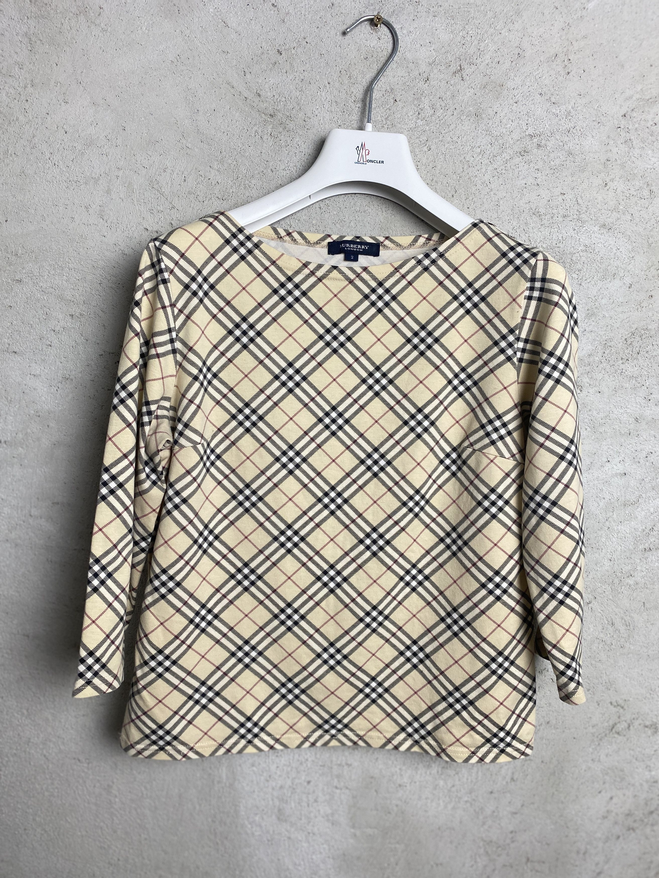 Burberry Burberry nova check 3/4 sleeve t-shirt tee Size XS / US 0-2 / IT 36-38 - 1 Thumbnail