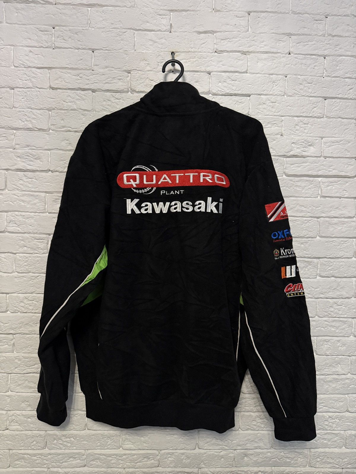 Other Kawasaki Quattro Plant Racing Fleece Bomber Jacket Huge Logo Size US XL / EU 56 / 4 - 10 Thumbnail