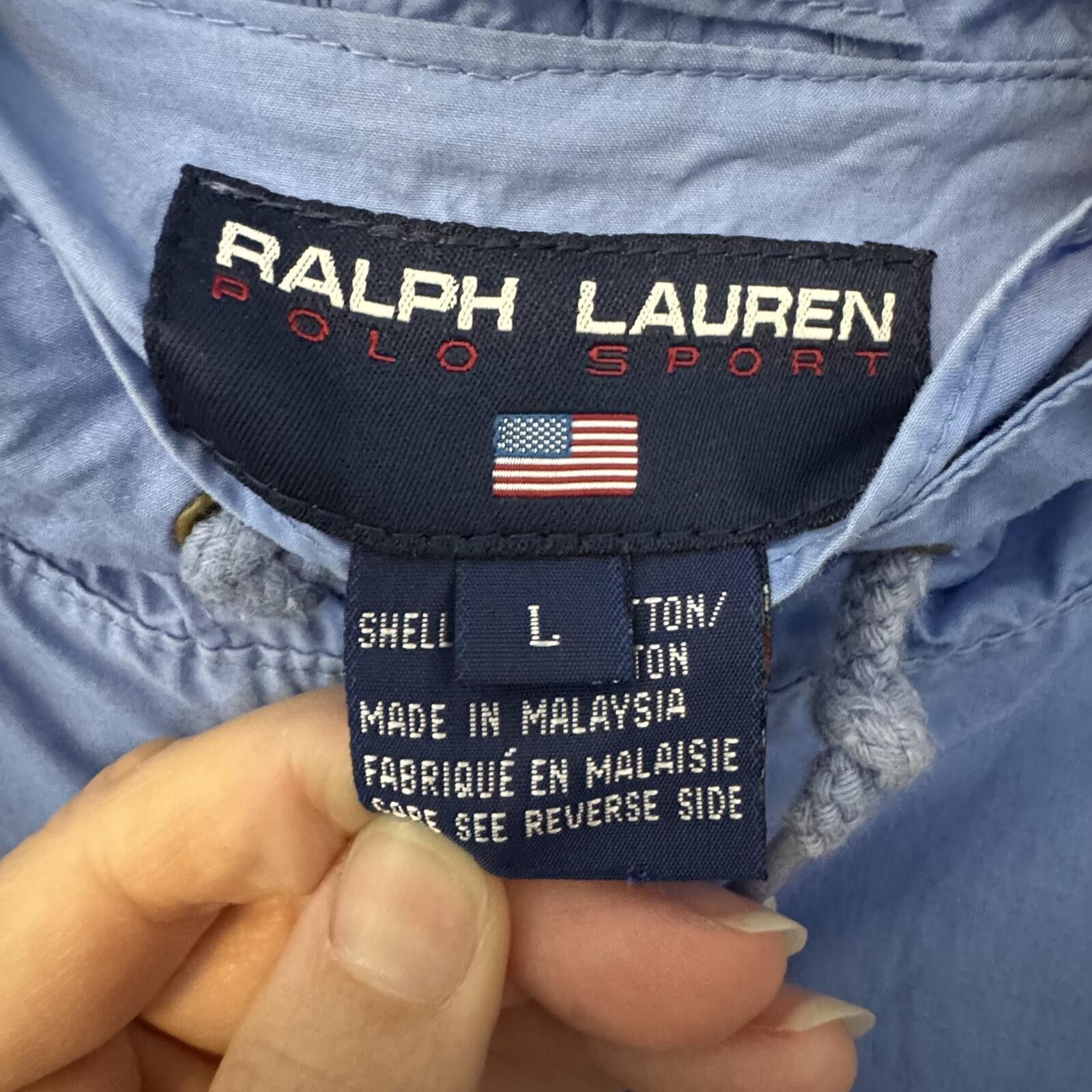 Polo Ralph Lauren VTG Ralph Lauren Polo Sport-Large- Light Blue Hooded Size US L / EU 52-54 / 3 - 2 Thumbnail