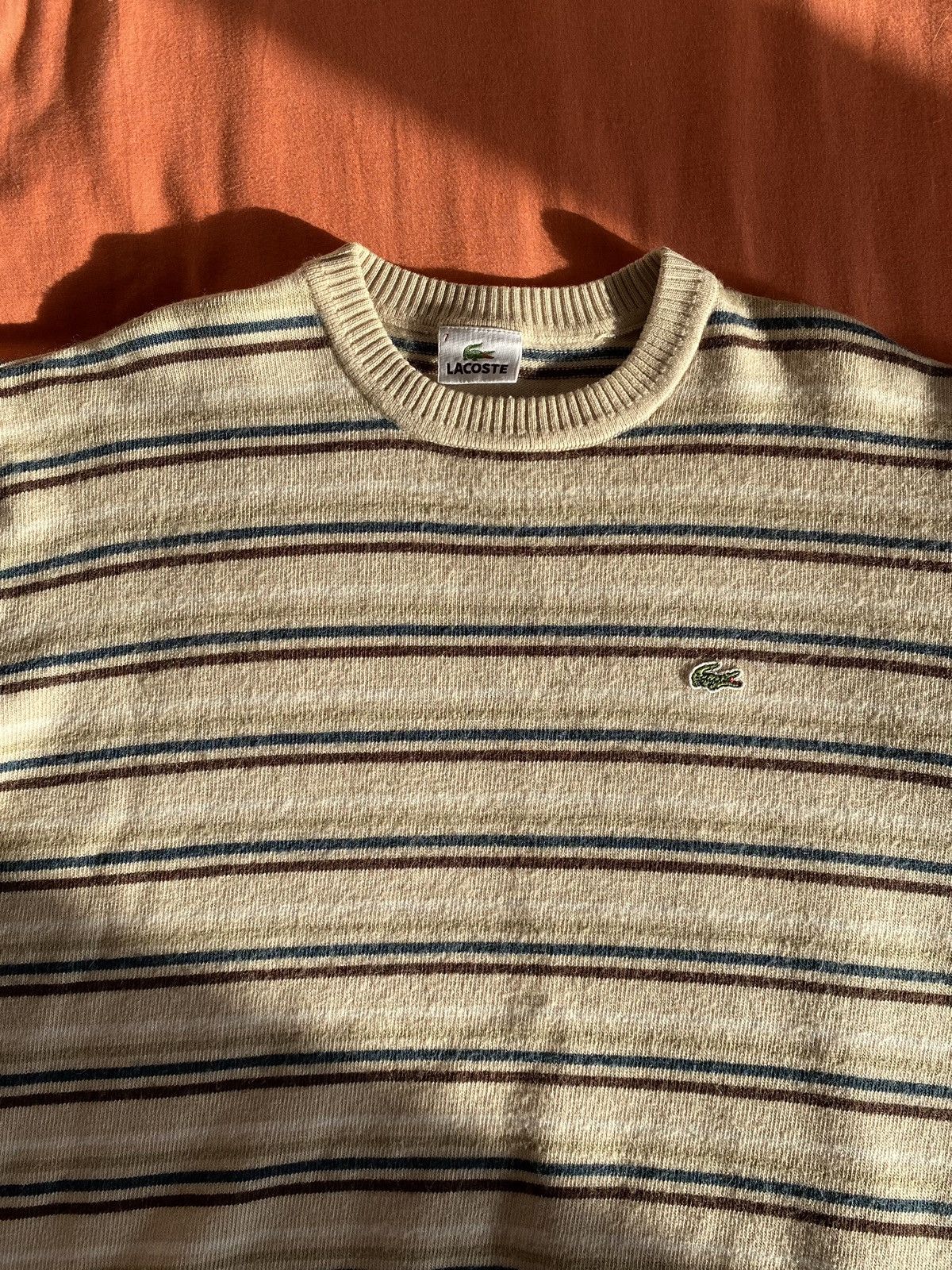 Lacoste Vintage Lacoste Wool Striped Sweater Sweatshirt Size US XL / EU 56 / 4 - 3 Thumbnail