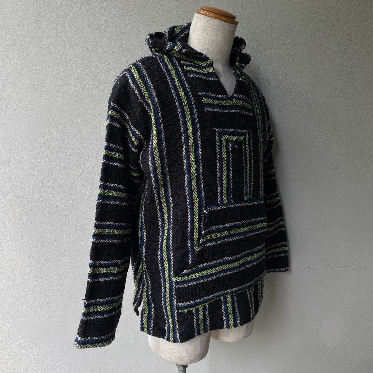 Vintage Black & Green Striped Baja Hoodie Size US M / EU 48-50 / 2 - 8 Thumbnail