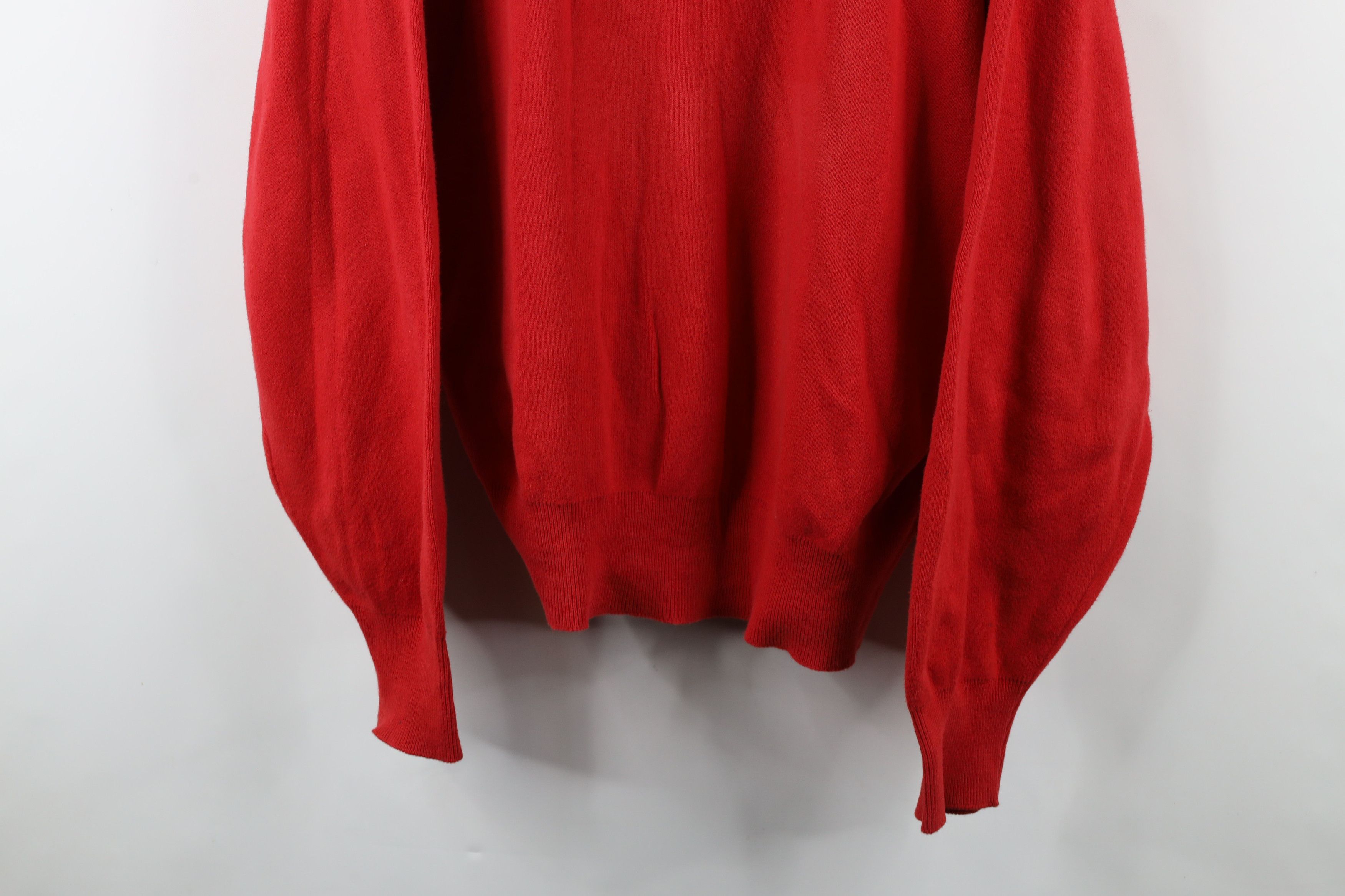 Vintage Vintage 90s Streetwear Cotton Knit Crewneck Sweater Red USA Size US XL / EU 56 / 4 - 3 Thumbnail