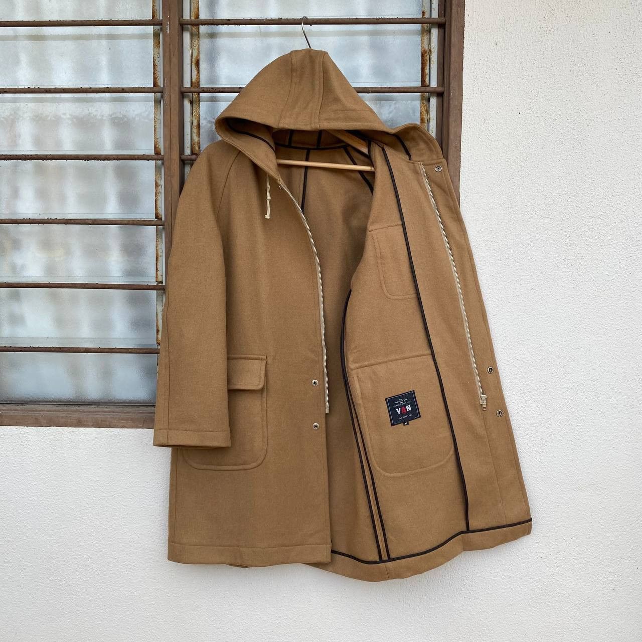 Japanese Brand × Van × Yohji Yamamoto VINTAGE VAN JACKET JAPAN CAMEL BROWN DUFFLE COAT Size US M / EU 48-50 / 2 - 3 Thumbnail