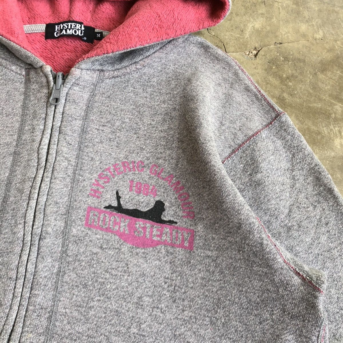 Hysteric Glamour Hysteric Glamour “RocknRoll” Reversible Ziphoodie Grey/Pink Size US L / EU 52-54 / 3 - 6 Thumbnail