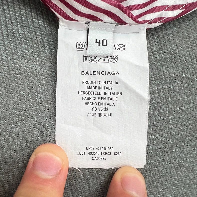 Balenciaga Balenciaga size 40 Oversize back logo ribbon striped shirt Size L / US 10 / IT 46 - 5 Thumbnail