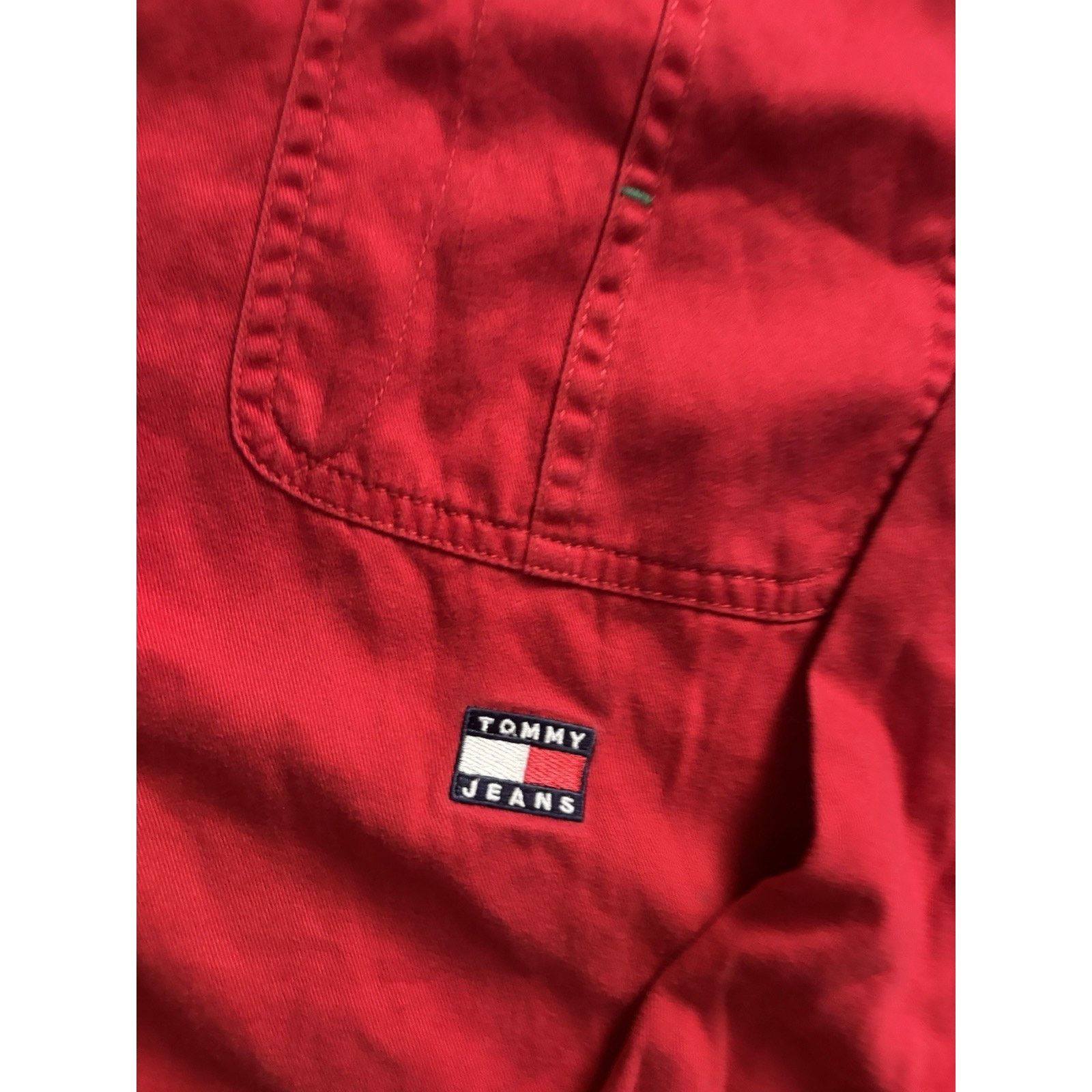 Tommy Hilfiger THF Mens Shirt L Red Vintage 90's Denim Collar Metal Buttons Size US L / EU 52-54 / 3 - 3 Thumbnail