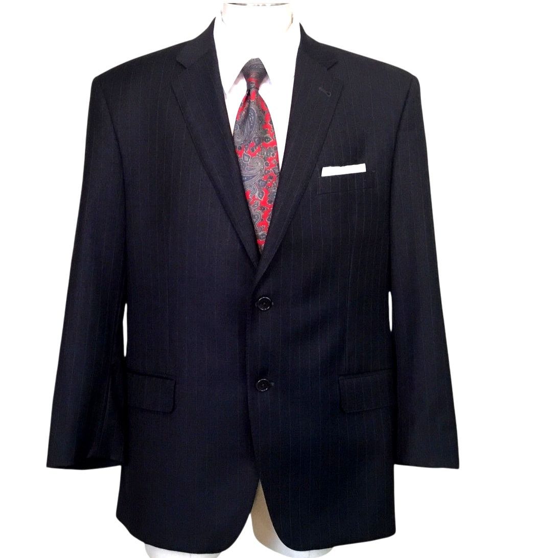 Other Jos A. Bank 44R Dark Gray Pinstripe Suit Coat Signature Gold Size 44R - 1 Thumbnail