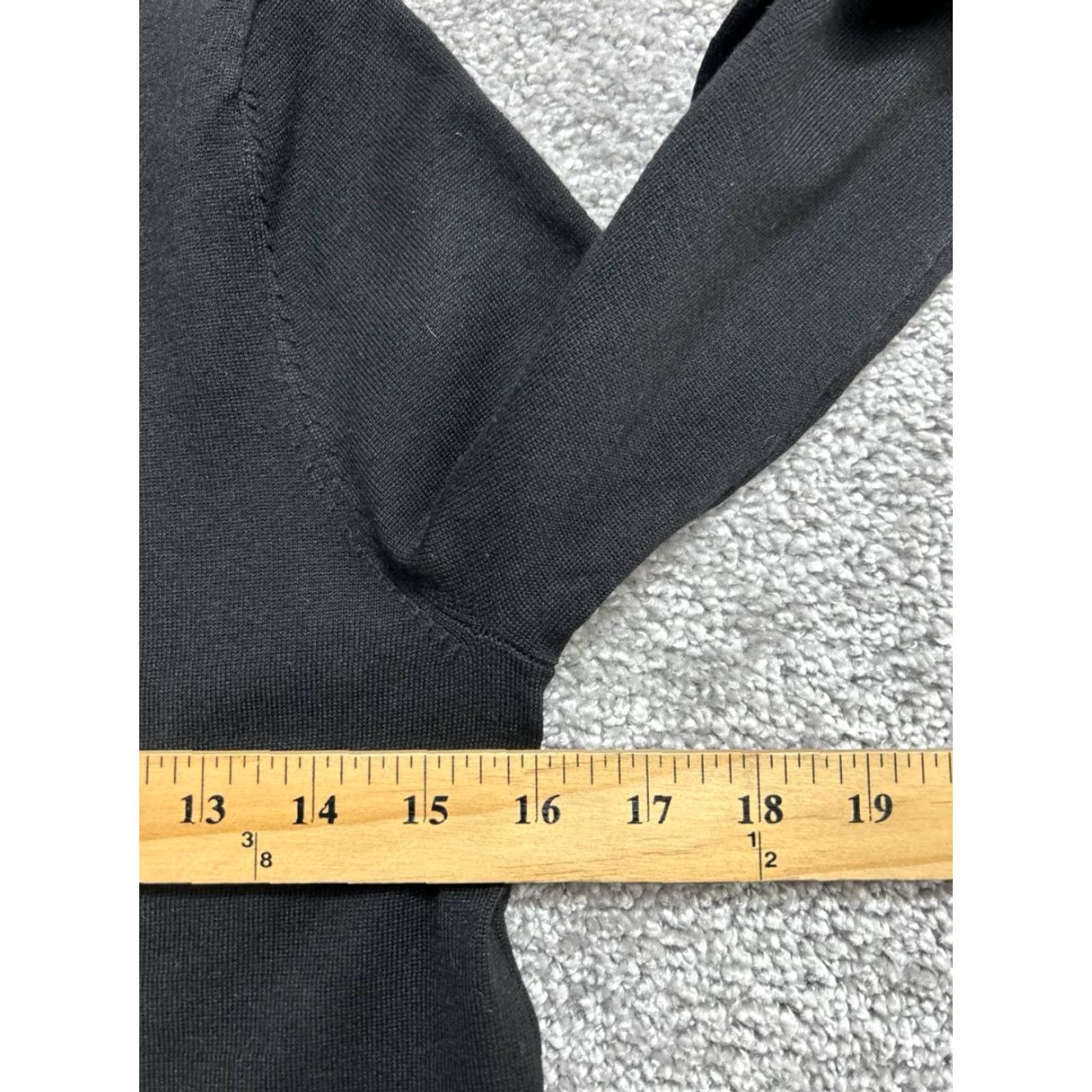 Vintage Chicos Sweater 0 Petite Black Button Detail Pullover Crew Neck Basic New Womens Size XS / US 0-2 / IT 36-38 - 6 Thumbnail