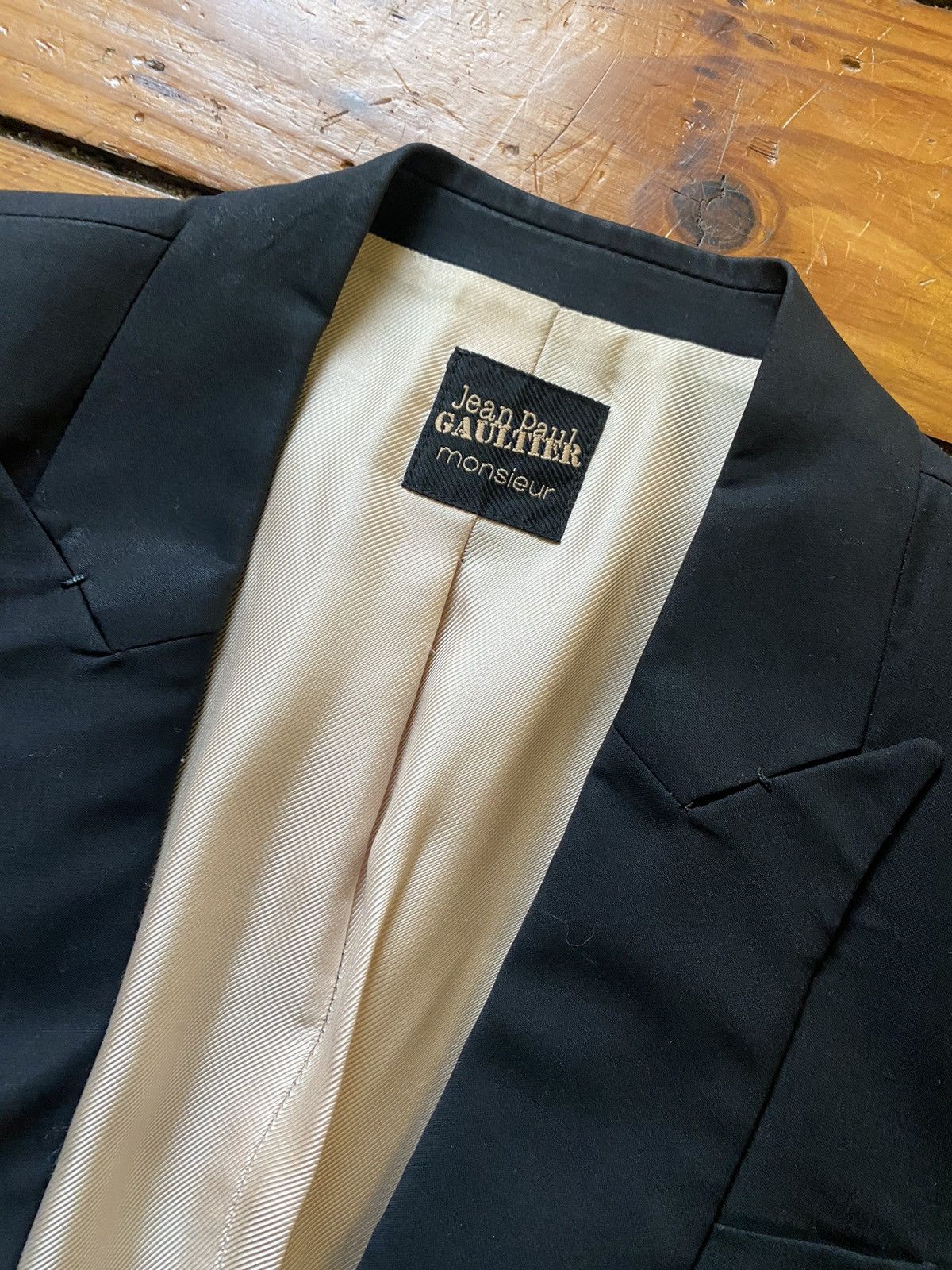 Jean Paul Gaultier 90s Jean Paul Gaultier Cropped Black Blazer Size 50S - 4 Thumbnail