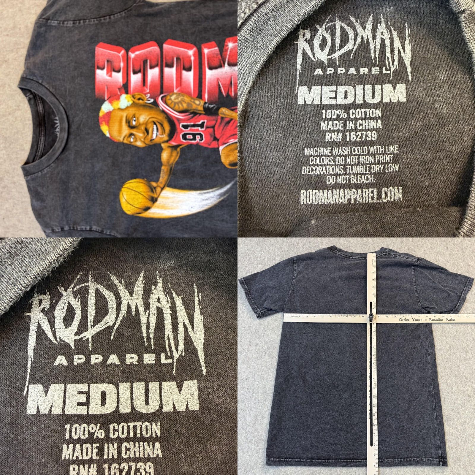 Vintage Rodman Apparel Shirt Mens Medium Black Graphic 91 Basketball Caricature Tee Size US M / EU 48-50 / 2 - 8 Thumbnail