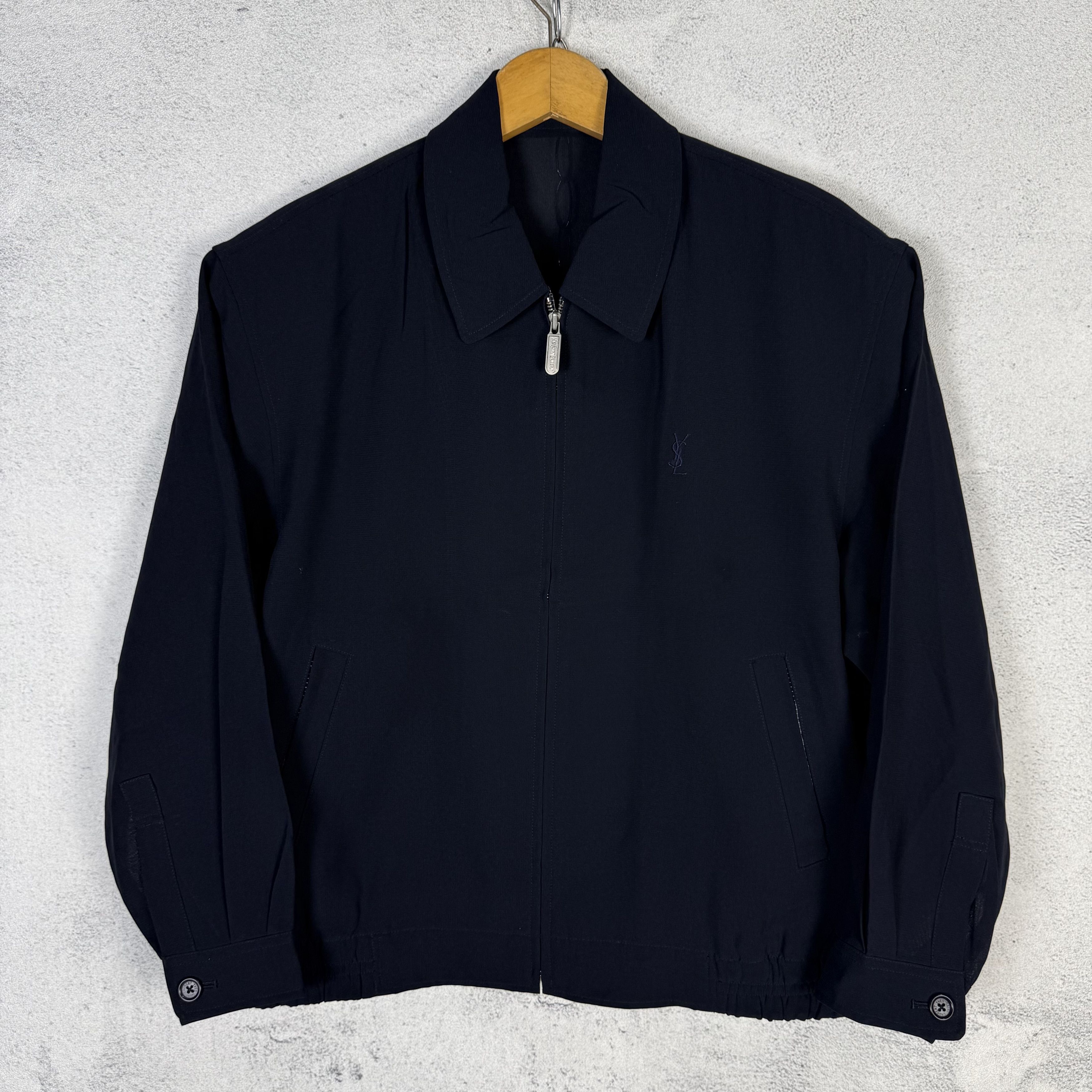 Yves Saint Laurent Vintage Mens YSL Navy Harrington Jacket Yves