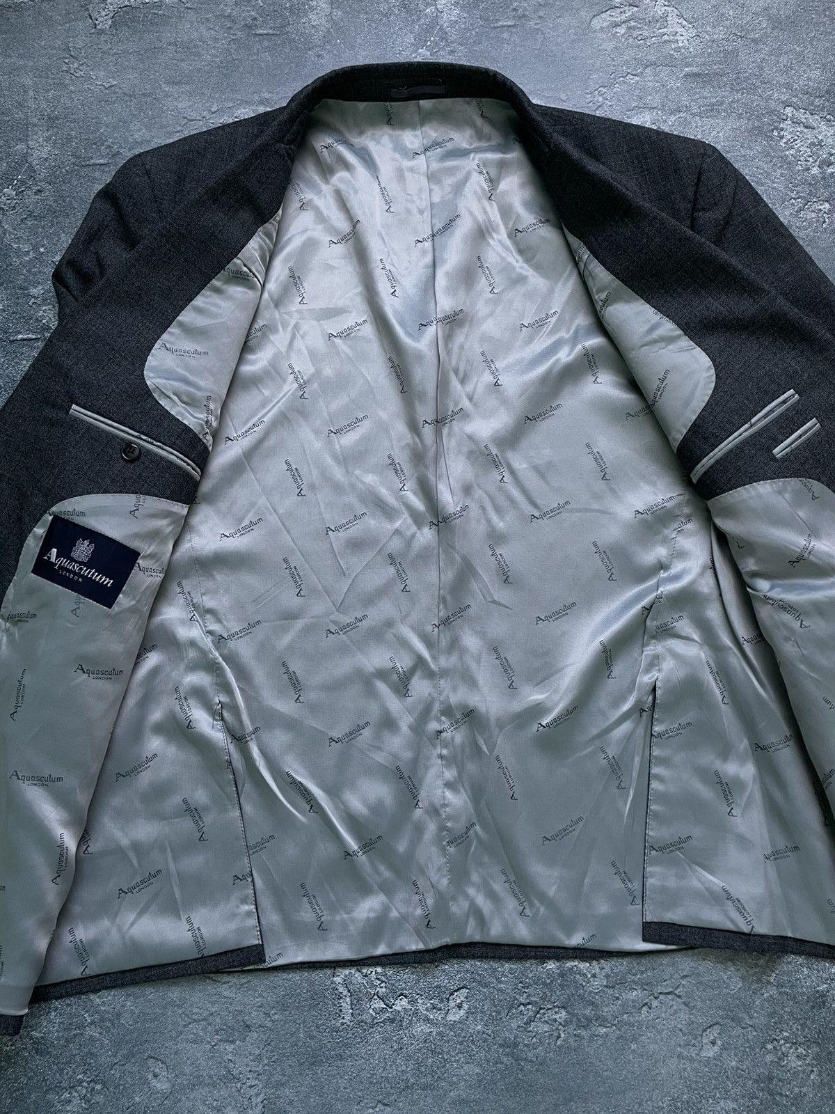 Aquascutum Vintage Aquascutum Blazer Jacket Navy Logo Wool Rich Size 50S - 4 Thumbnail