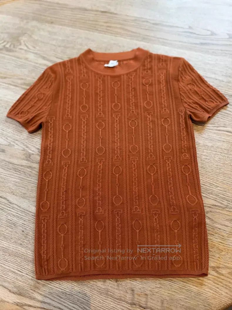 Hermes Hermes Knit Top (Orange) Size XS / US 0-2 / IT 36-38 - 1 Thumbnail