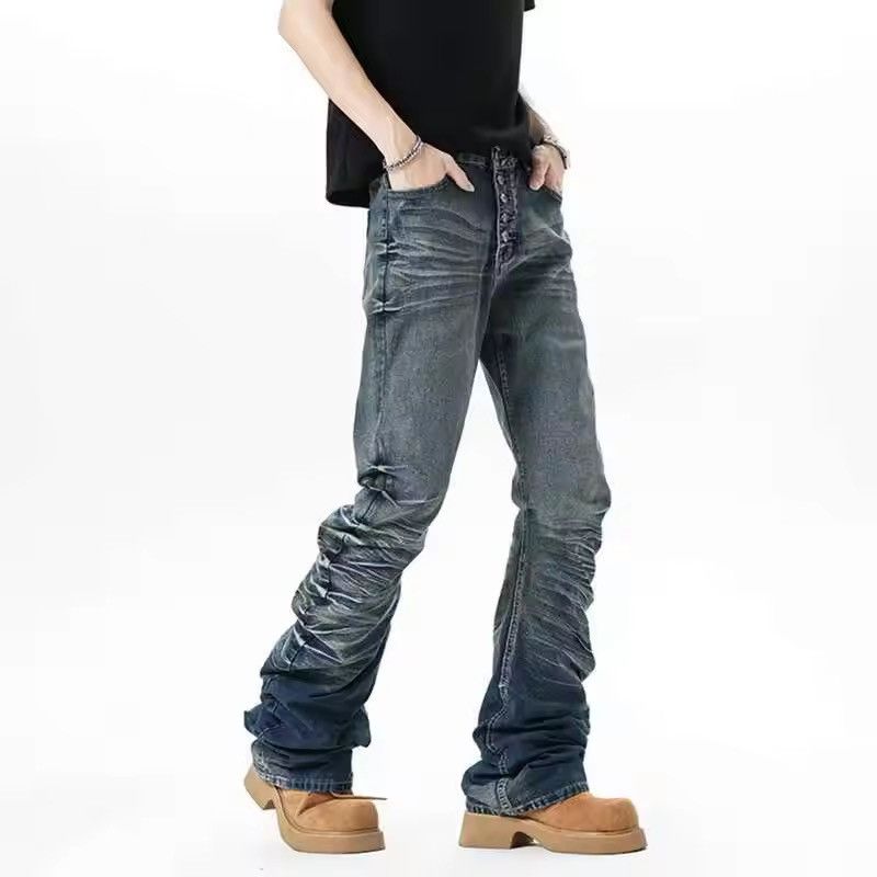 Japanese Brand High Street Buttoned Pleated Men's Jean Size US 31 - 2 Thumbnail