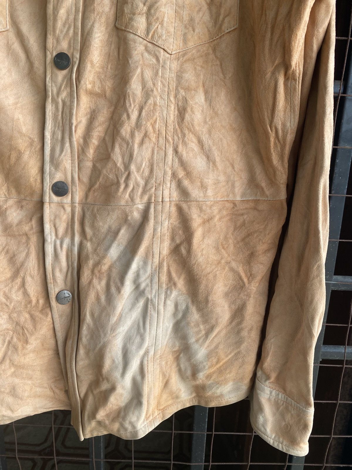 Salvatore Ferragamo 💥Last Drop💥Salvatore Ferragamo Suade Leather Button Down Size US L / EU 52-54 / 3 - 3 Thumbnail