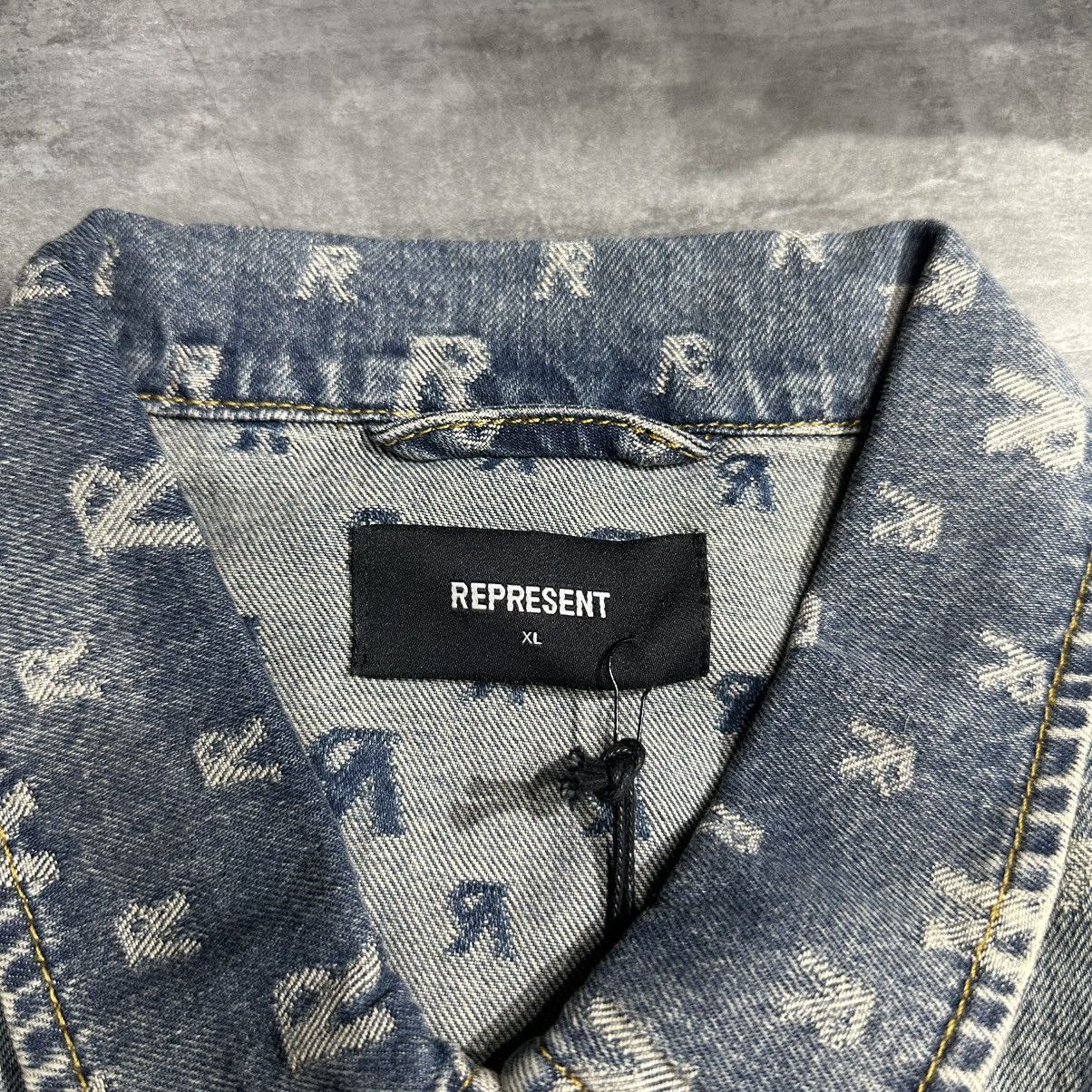 Represent Clo. Represent R4 Stone Wash Monogram Denim Jacket Size US XL / EU 56 / 4 - 4 Thumbnail