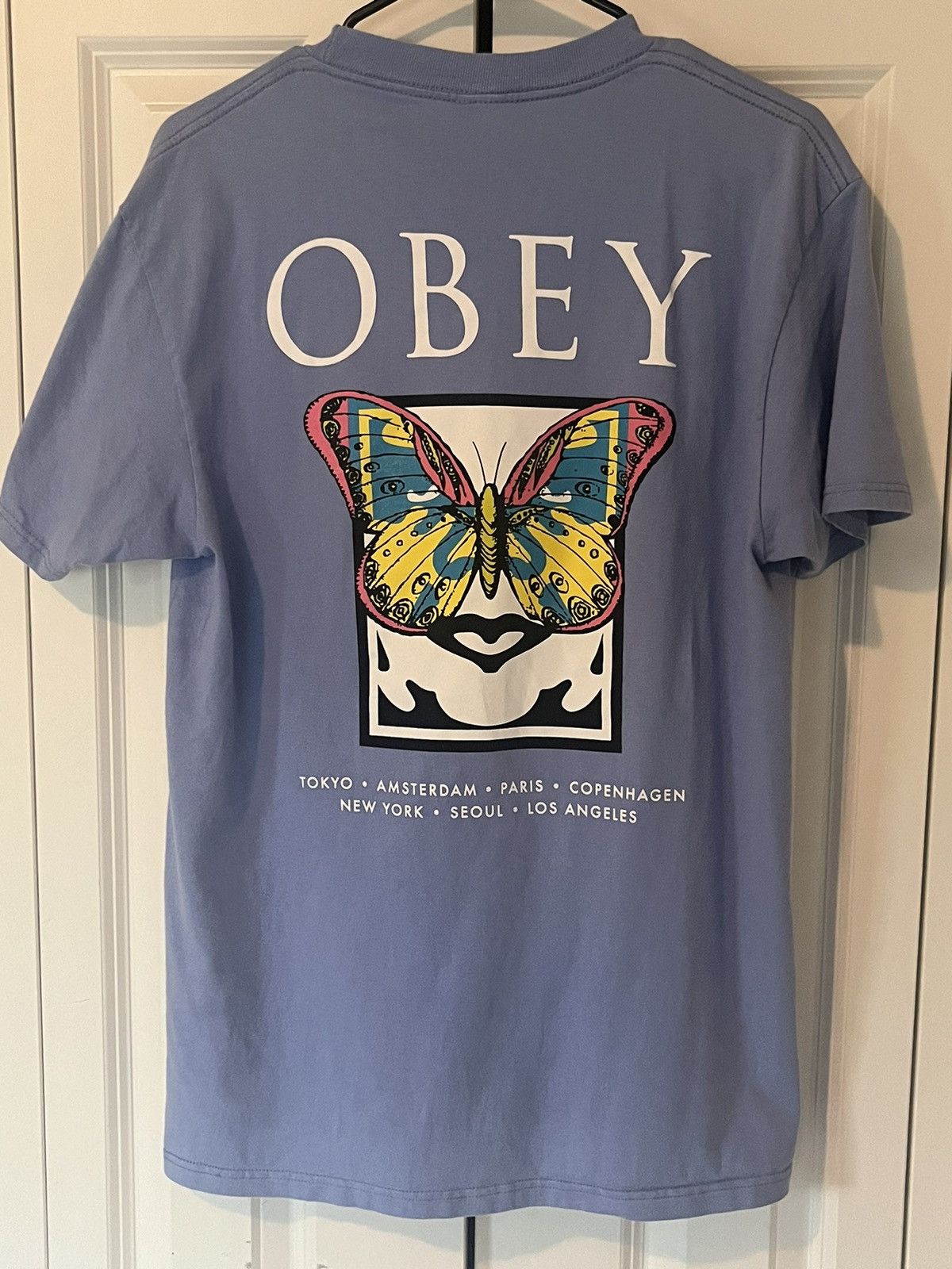 Obey Obey Graphic Butterfly Vision T-Shirt Blue Size Medium Size US M / EU 48-50 / 2 - 5 Thumbnail