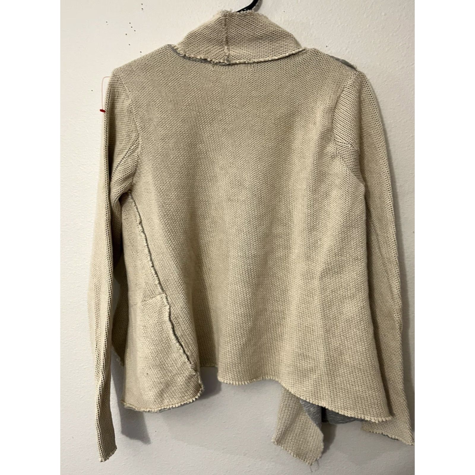 Vintage Democracy Cardigan Oversized Cozy Open Knit with Pockets Beige Small Women Size S / US 4 / IT 40 - 2 Thumbnail