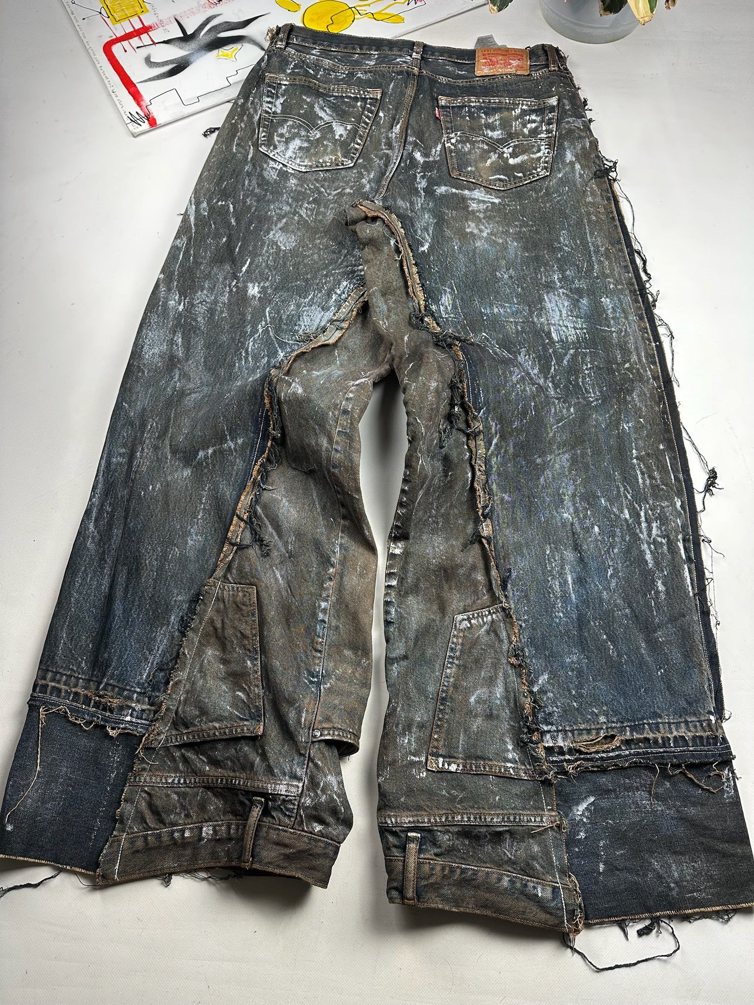 Levi's Vintage Levis Undercover kapital Style Jeans baggy patchwork Size US 34 / EU 50 - 9 Thumbnail