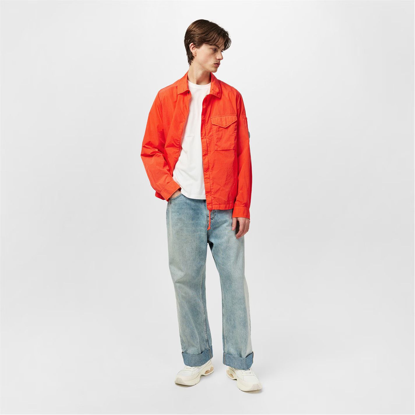 C.P. Company o1g2r1mq0426 Chrome-R Long Sleeve Overshirt in Poinciana Size US L / EU 52-54 / 3 - 5 Thumbnail