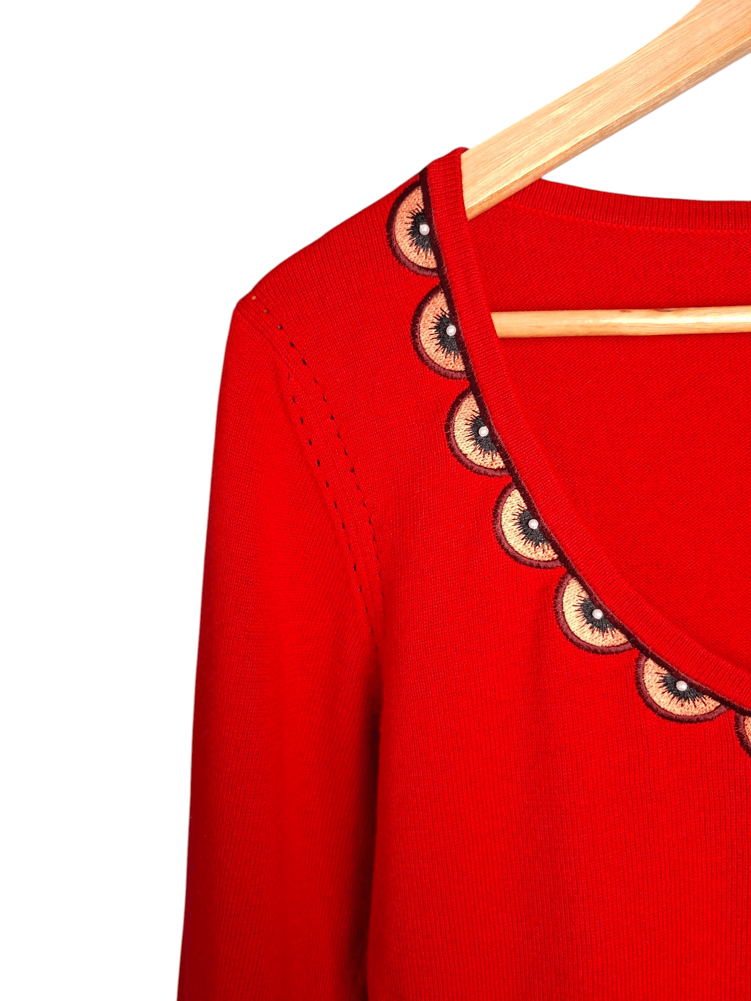 Shanghai Tang SHANGHAI TANG Cashmere Blend Sweater Embroidered Art Deco Size L / US 10 / IT 46 - 4 Thumbnail