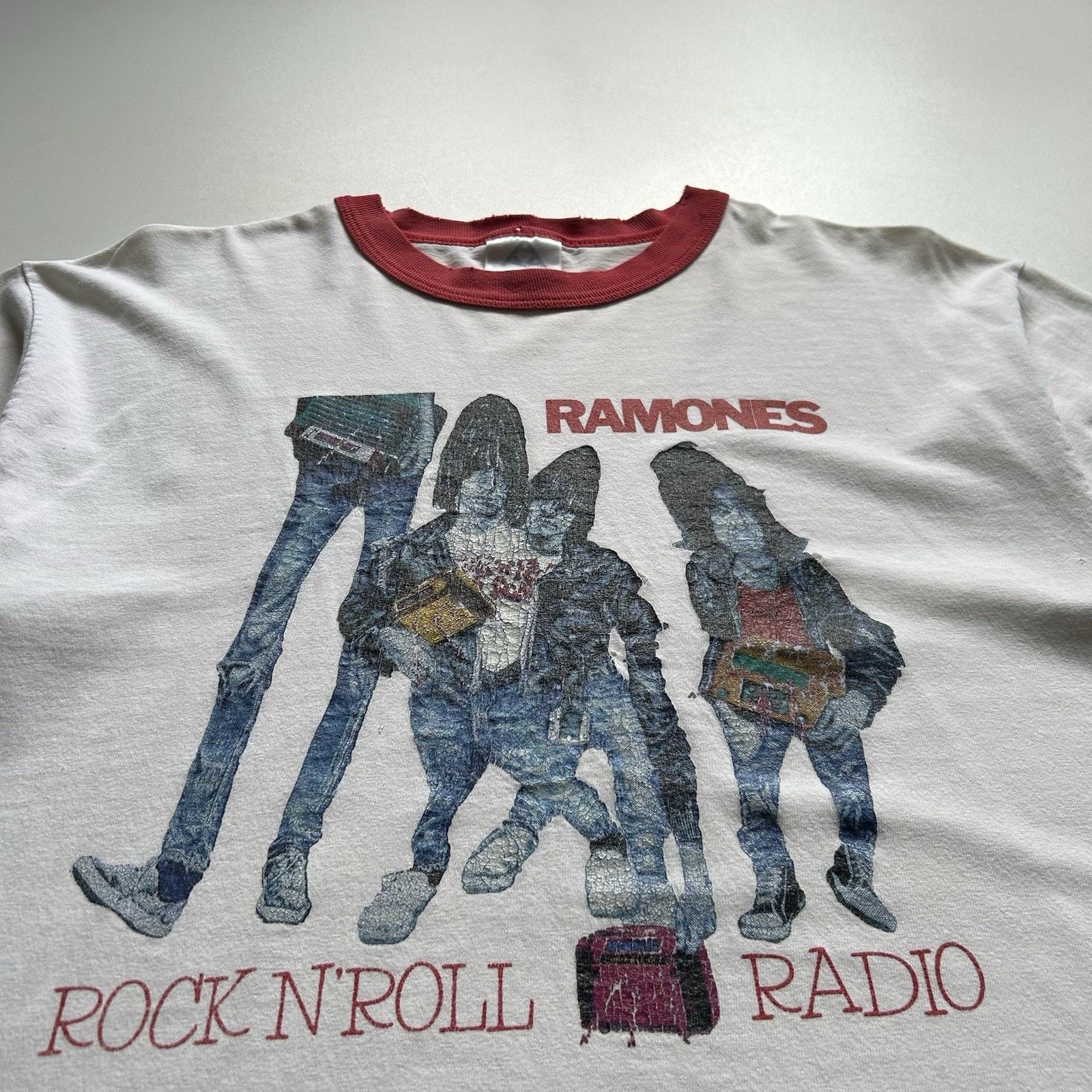 Band Tees × Vintage Vintage Ramones Rock N Roll Radio Ringer T-Shirt Large Y2K Size US L / EU 52-54 / 3 - 3 Thumbnail