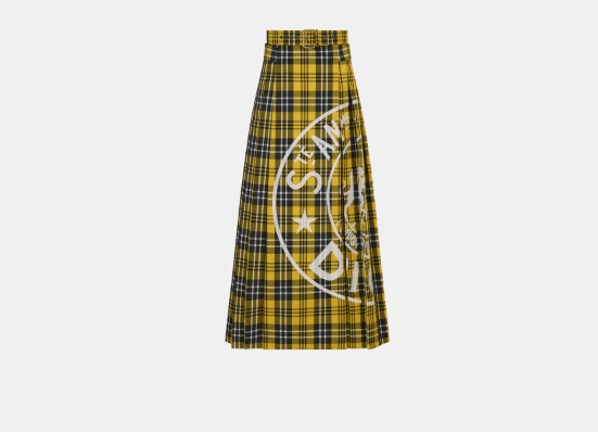 image of Dior O1Bcso1Str0224 Skirt In Yellow, Women's (Size 32)