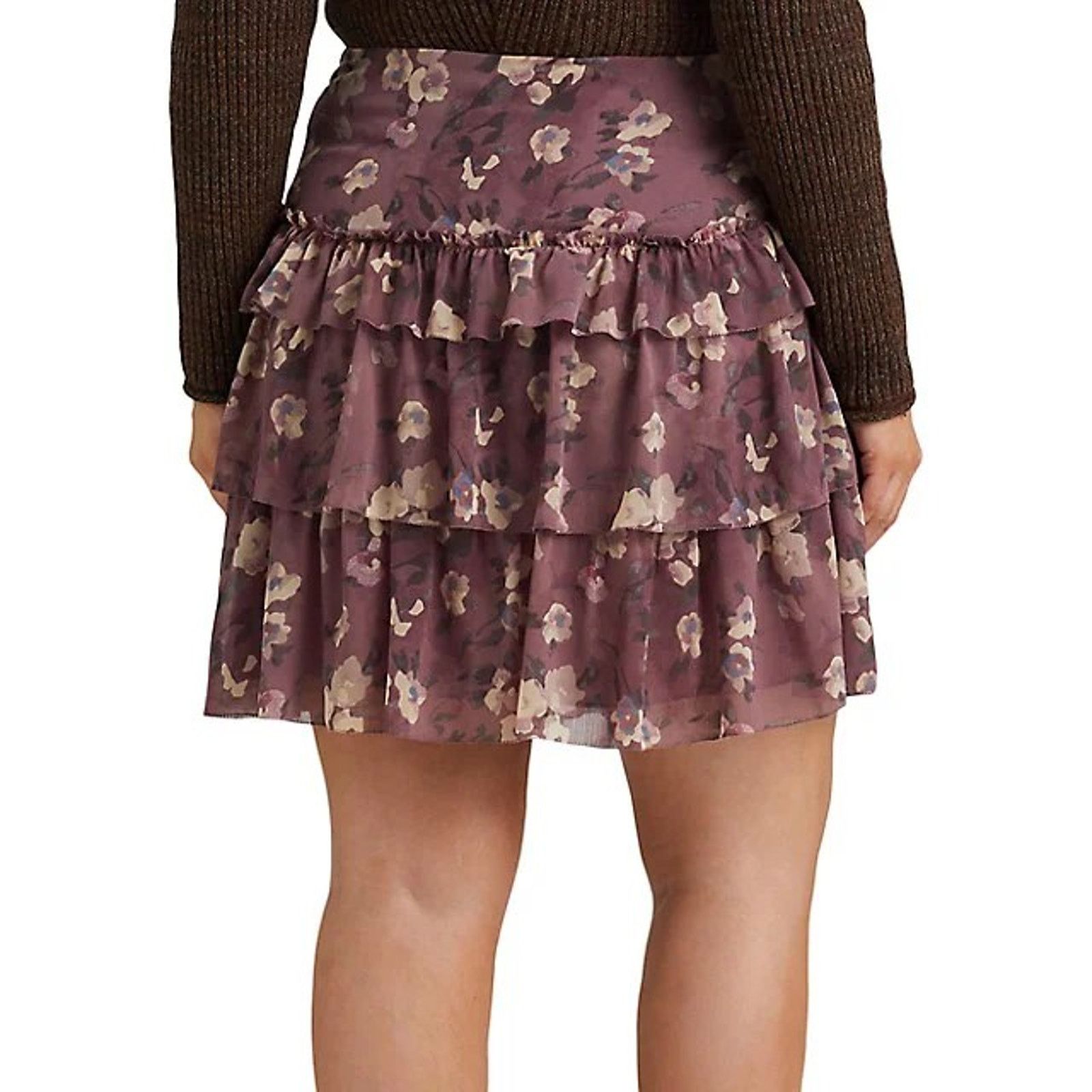Ralph Lauren Ralph Lauren Women Purple Boho Ruffled Tiered Skirt Size 16 Size 38" / US 16 / IT 52 - 2 Thumbnail