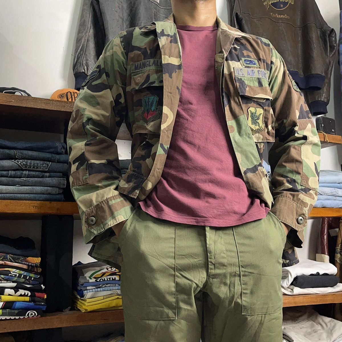 Vintage 80’s USAF M81 Woodland Camo Rip-Stop BDU Jackets USA MADE Size US M / EU 48-50 / 2 - 4 Thumbnail