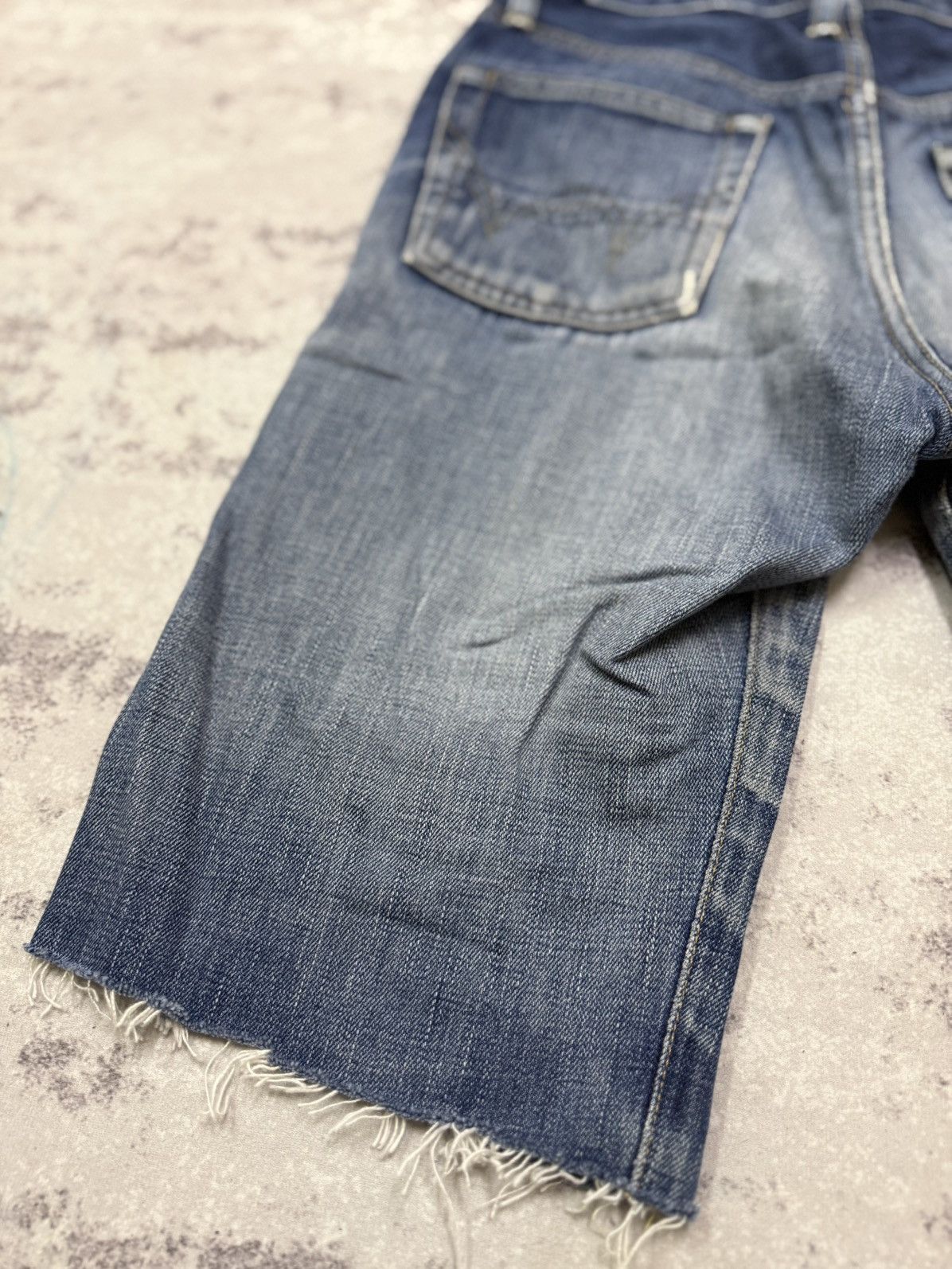Edwin Vintage Edwin 505XX Orange Tag Cropped Cut Distressed Denim Size US 28 / EU 44 - 7 Thumbnail