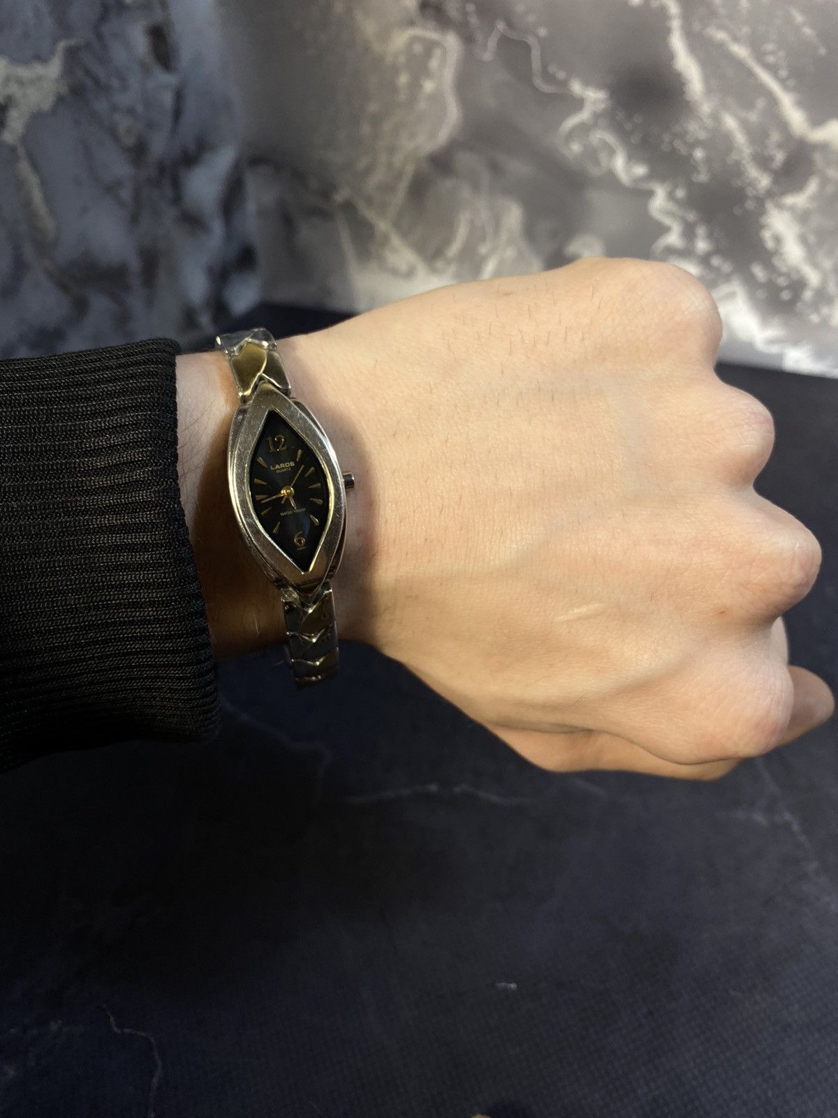 Hysteric Glamour x Vintage Lardos Oval Two-Tone Watch With Japan Quartz Movement in Silver, Men's