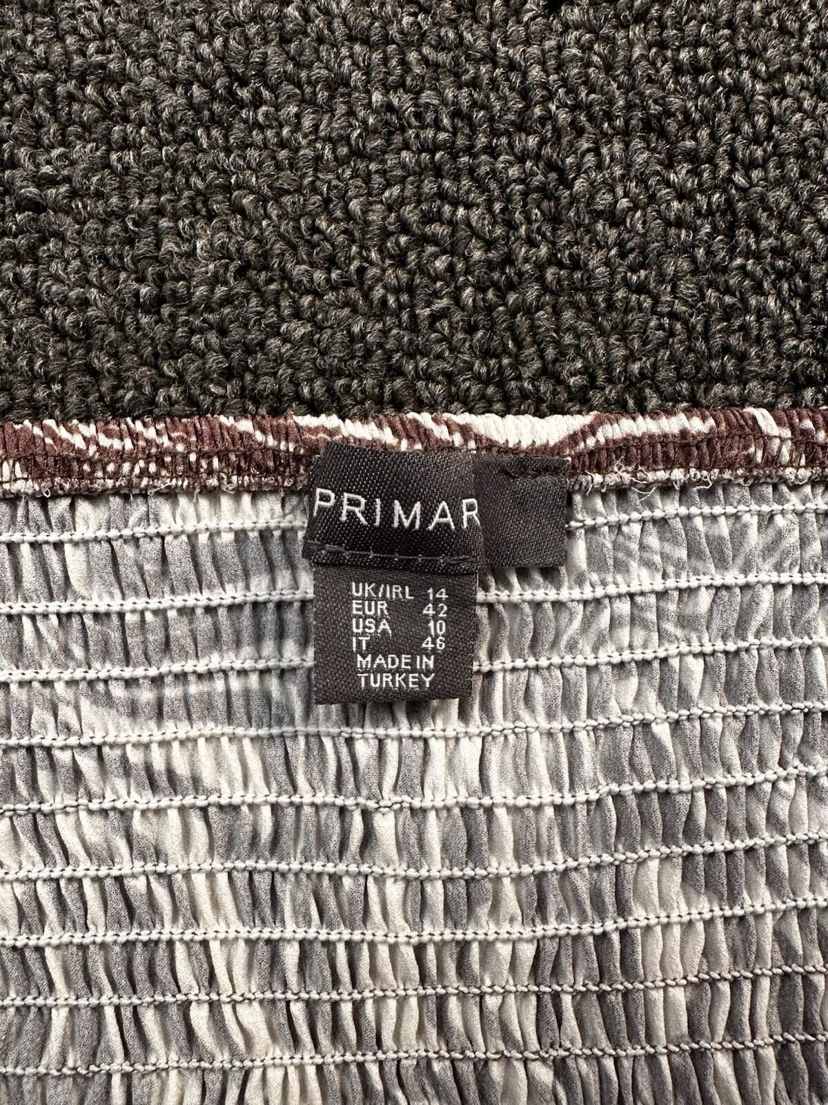 Primark Primark Women's 10 Brown/White Spaghetti Strap Crop Cami Size L / US 10 / IT 46 - 4 Thumbnail