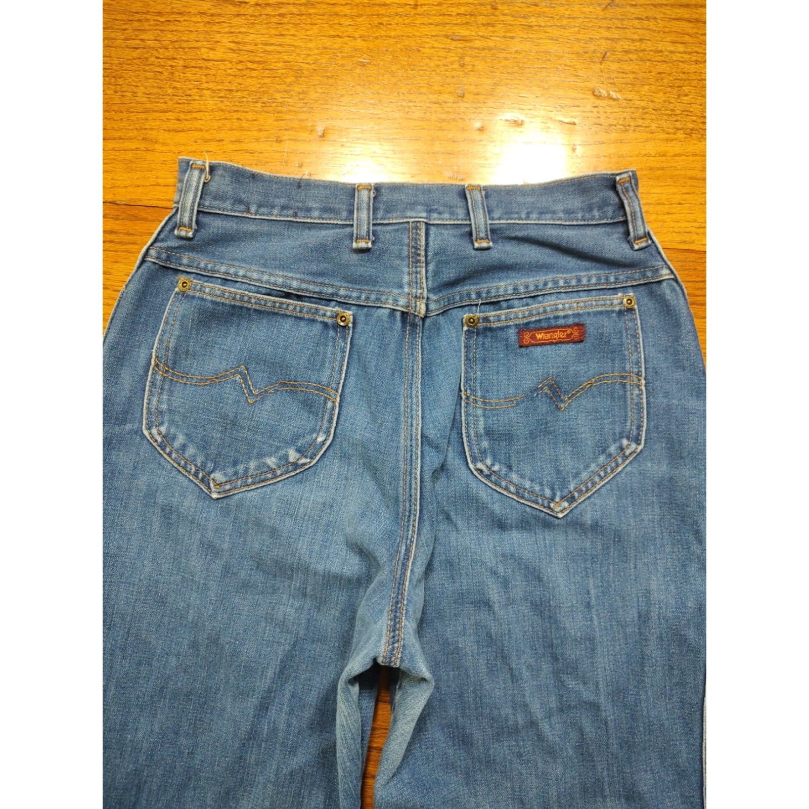Wrangler VINTAGE Wrangler Jeans No Fault Denim Tag 12 (26x33) Mom High Rise USA Talon Blue 90s Western Cowboys Rodeo Mens Womens Boys Girls? Size 34" / US 12 / IT 48 - 3 Thumbnail
