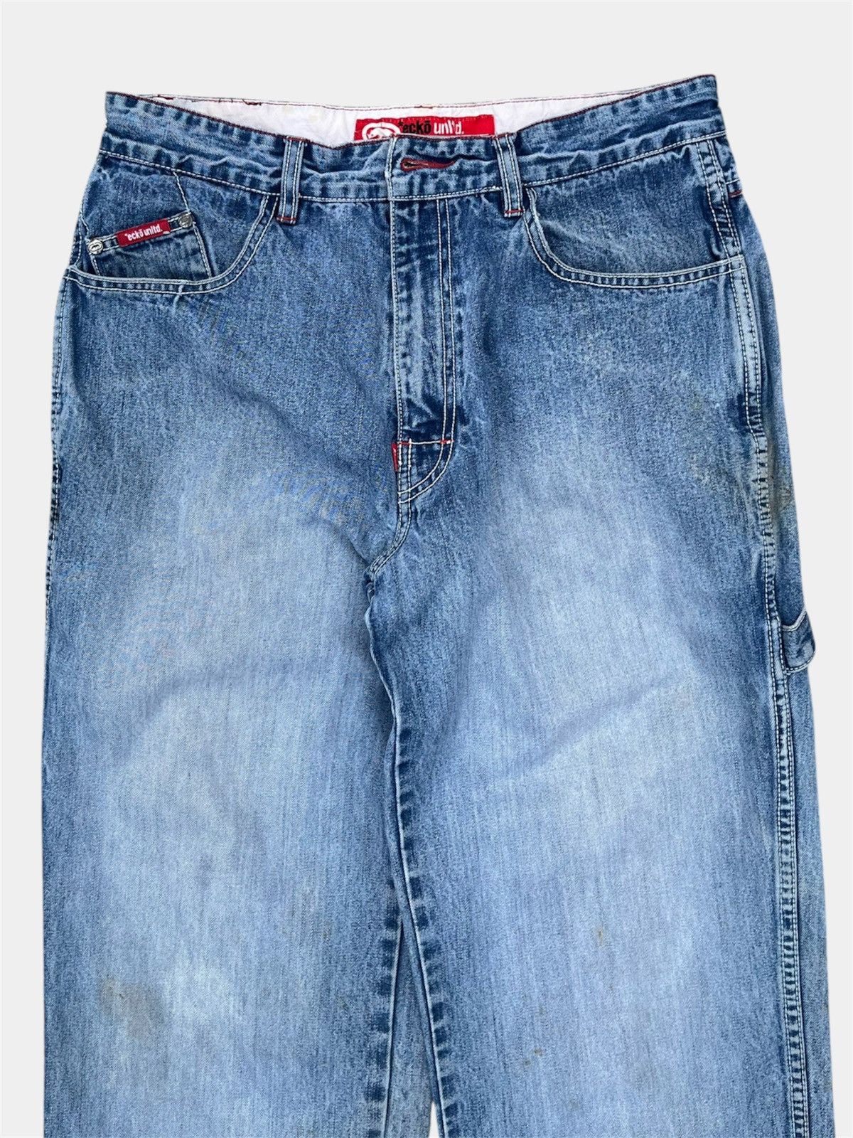 Ecko Unltd. Y2K Ecko Unltd Denim Foundry Carpenter‎ Baggy Jeans Size US 32 / EU 48 - 3 Thumbnail