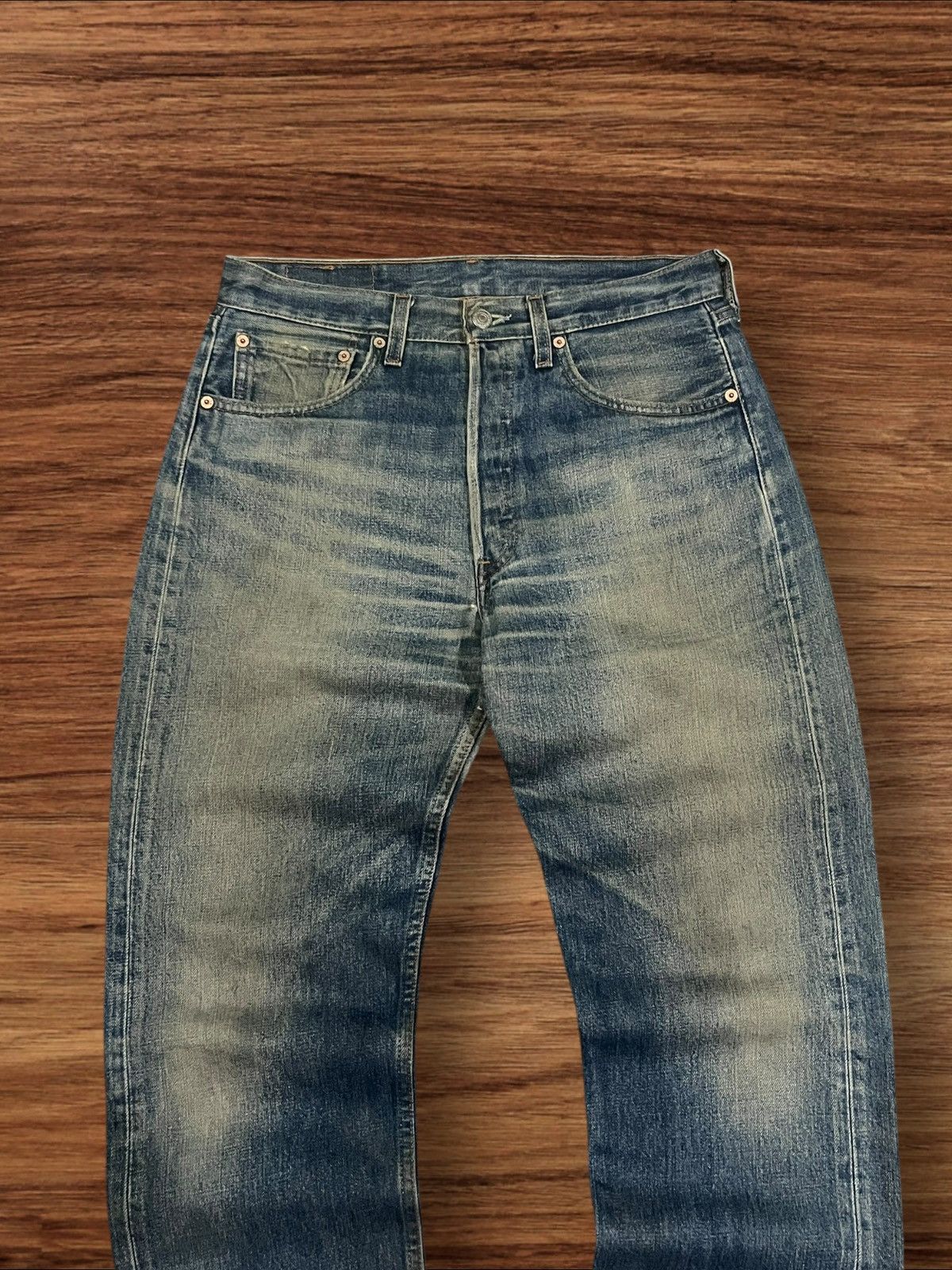Levi's Vintage 90s Levi’s 501 Button Fly Dark Blue Faded Jeans Size US 31 - 3 Thumbnail