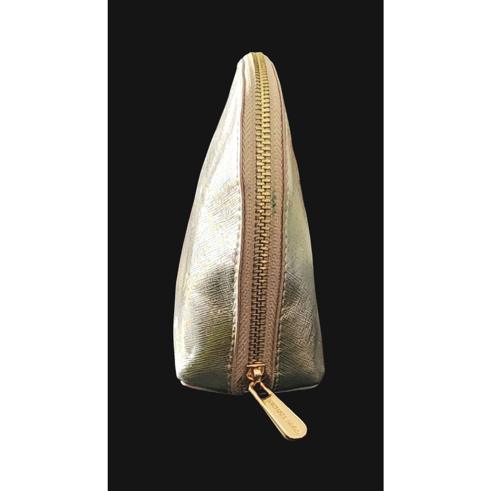 Michael Kors Michael Kors Jet Set Travel Cosmetic Leather Pouch-Pale Gold Size ONE SIZE - 5 Thumbnail