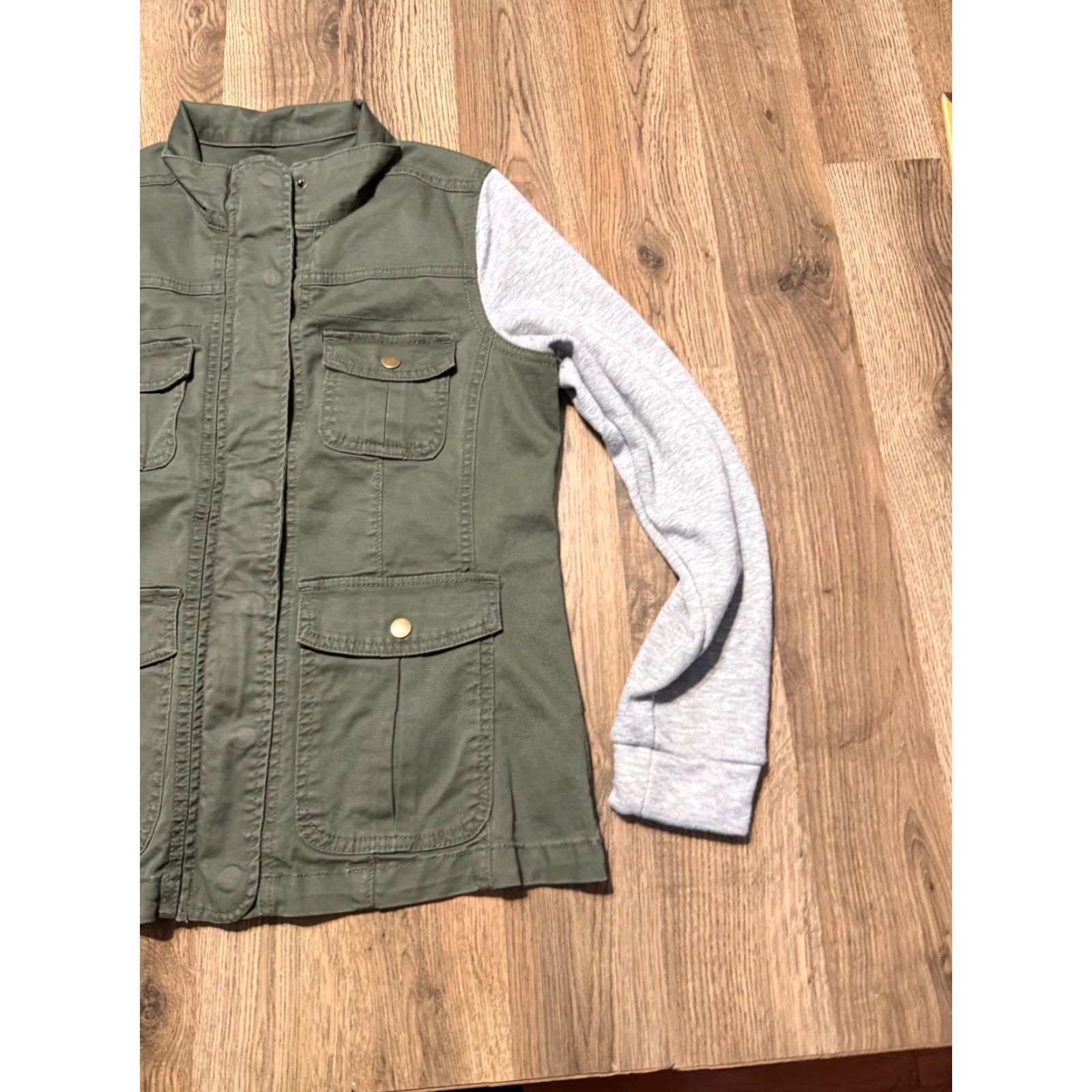 Vintage WallFlower Jacket Women's Size Small Grey Green Long Sleeve Full Zip Pockets Regular Fit Mens? Size S / US 4 / IT 40 - 4 Thumbnail