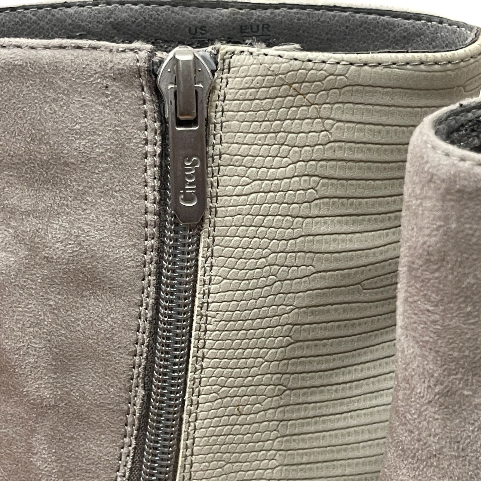 Sam Edelman Circus by Sam Edelman Grey Croc Embossed Suede Bootie Sz 8.5 Size US 8.5 / IT 38.5 - 8 Thumbnail