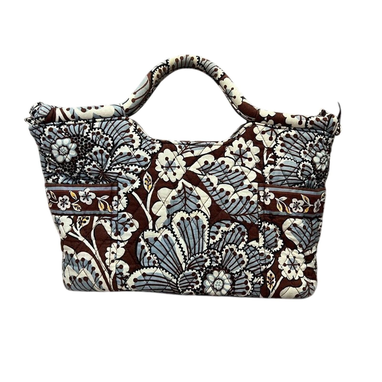 Vera Bradley Vera Bradley Slate Blooms Gabby Quilted Tote Handbag Brown Size ONE SIZE - 2 Thumbnail