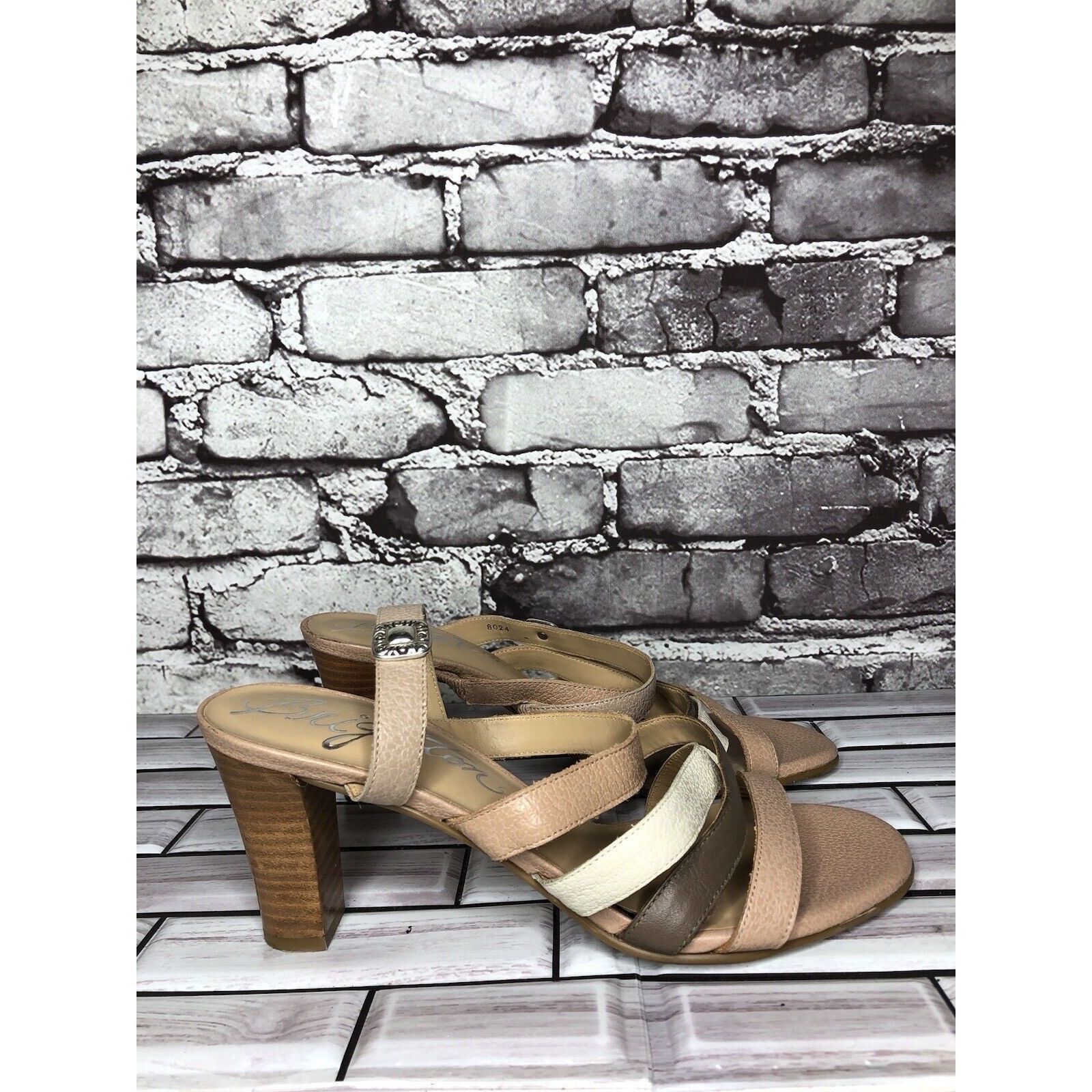 Brighton Brighton Rebel Nude Pink White Leather Strap Heels Sandals W Size US 9 / IT 39 - 1 Thumbnail
