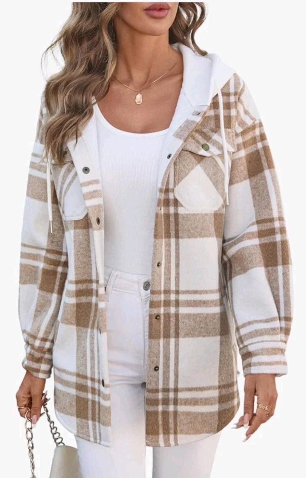 Other MerryFun Women's 2XL Hooded Plaid Shirt Jacket Sherpa NWT Size XXL / US 16-18 / IT 52-54 - 1 Thumbnail