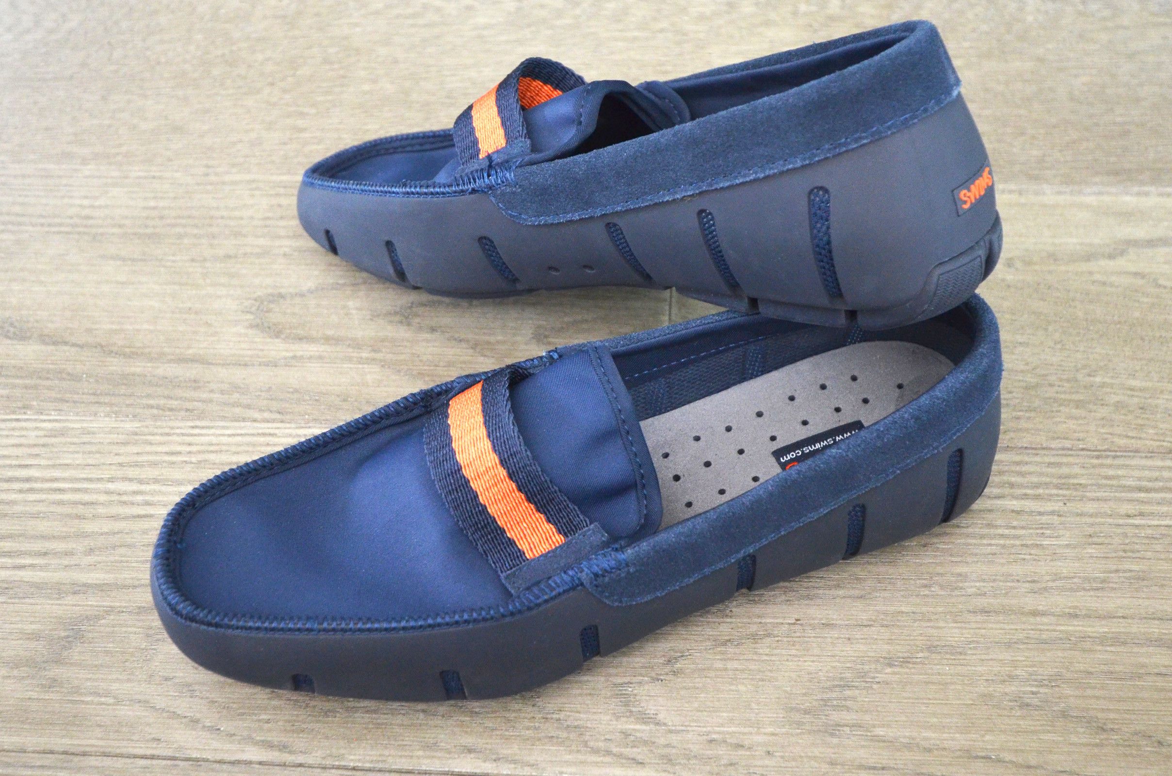 Swims Swims Navy Blue Loafer with Orange Stripe Size US 8 / EU 41 - 1 Thumbnail