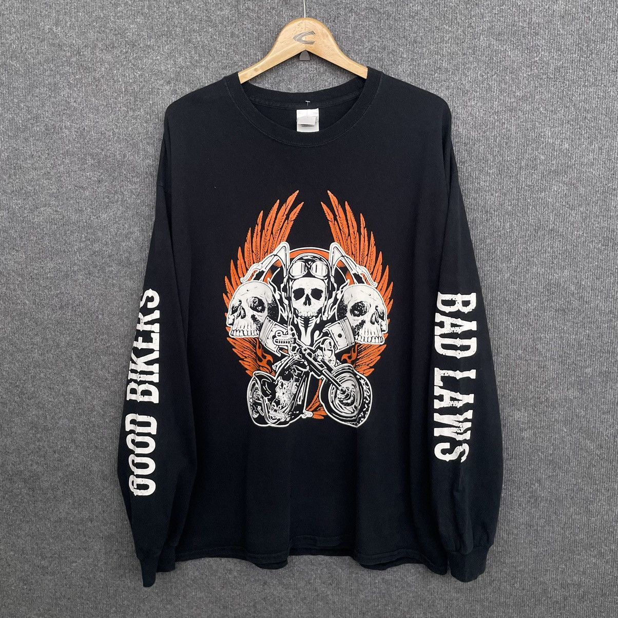 West Coast Choppers Y2K Good Bikes Bad Laws Choppers L/S T Shirt Size US XL / EU 56 / 4 - 1 Thumbnail