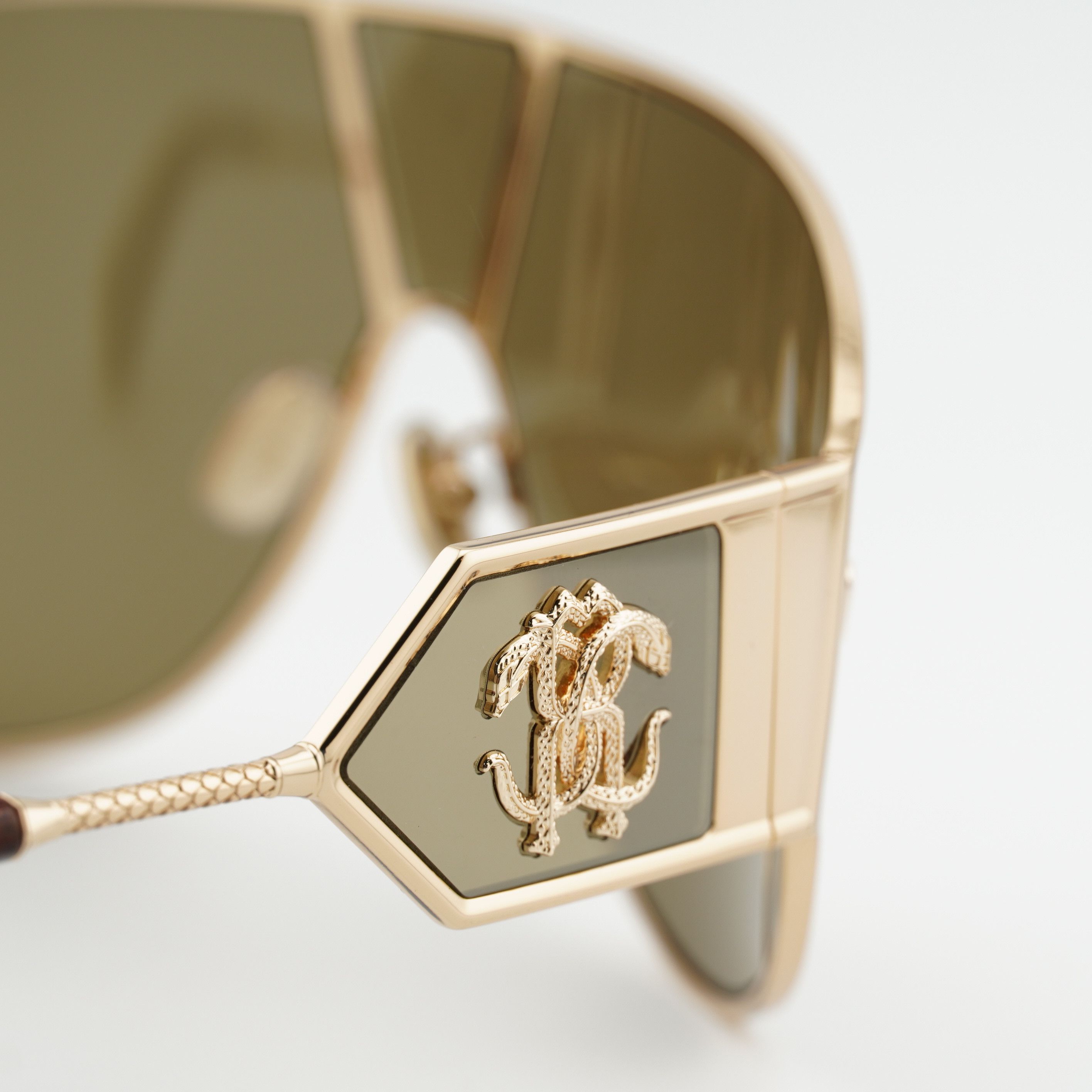 Roberto Cavalli Roberto Cavalli SRC093 300G Sunglasses Gold Shield Frame Size ONE SIZE - 8 Thumbnail
