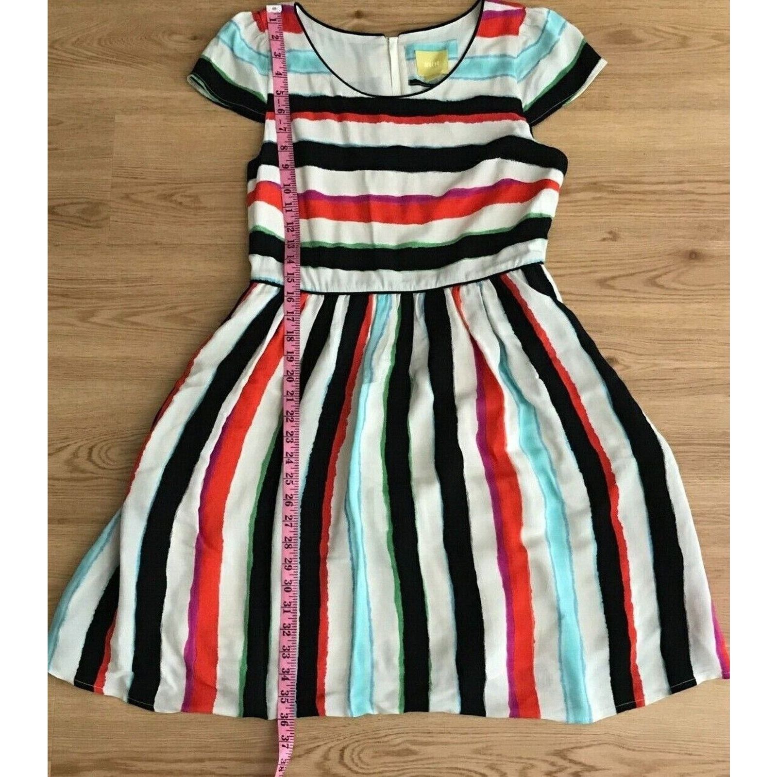 Anthropologie Anthropologie Maeve Peralta Stripe Dress Cap Sleeve - Size 8 Size M / US 6-8 / IT 42-44 - 6 Thumbnail