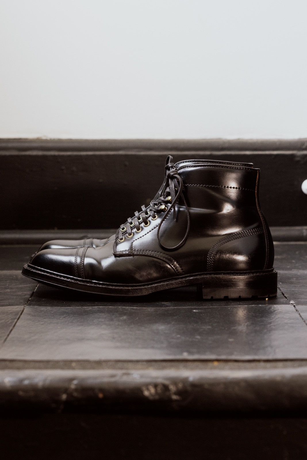 image of Alden “Stitchup” Black Shell Cordovan Boot, Men's (Size 8.5)