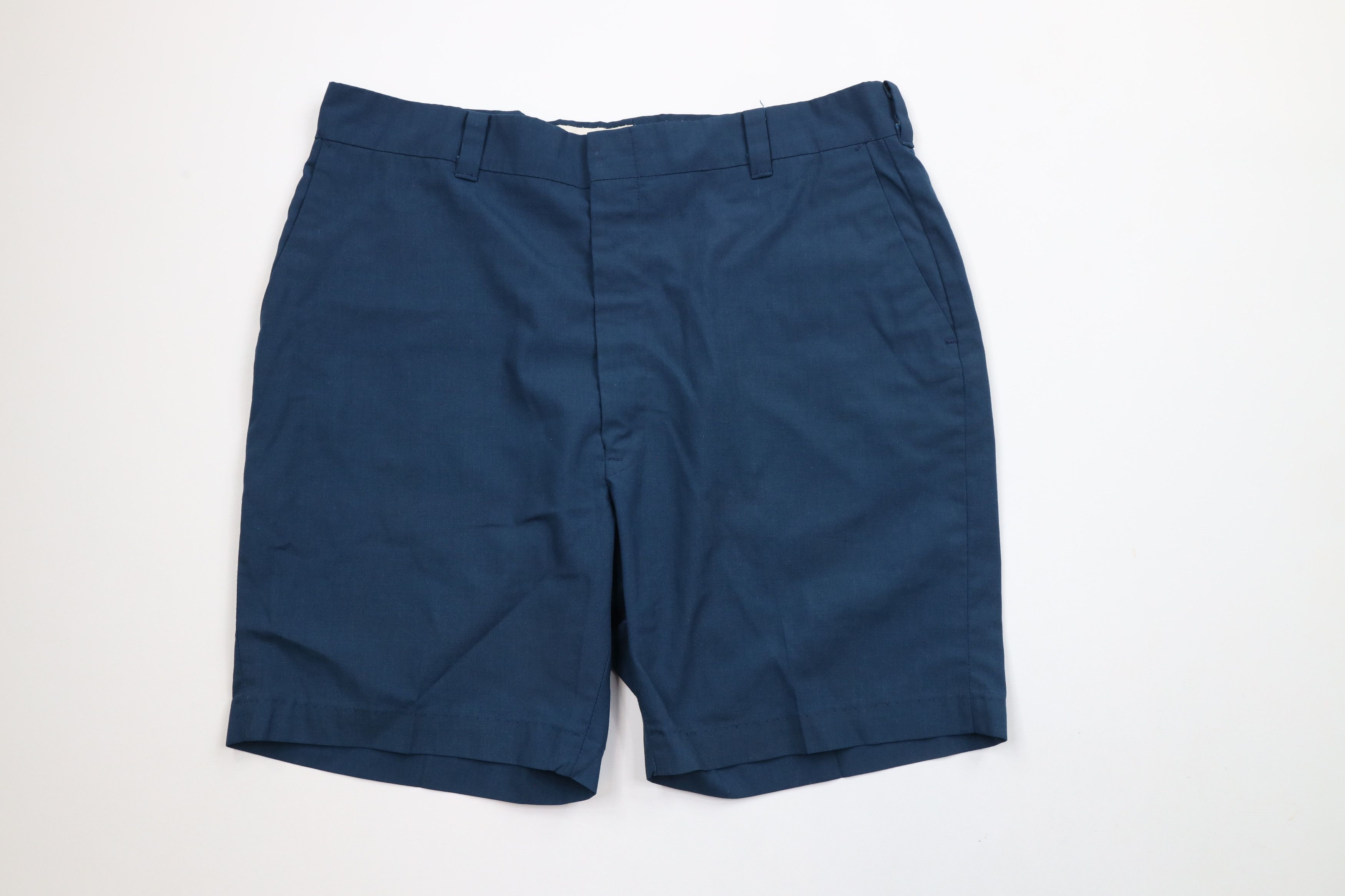 Vintage Vintage 60s 70s Streetwear Above Knee Chino Shorts Blue USA Size US 34 / EU 50 - 1 Thumbnail